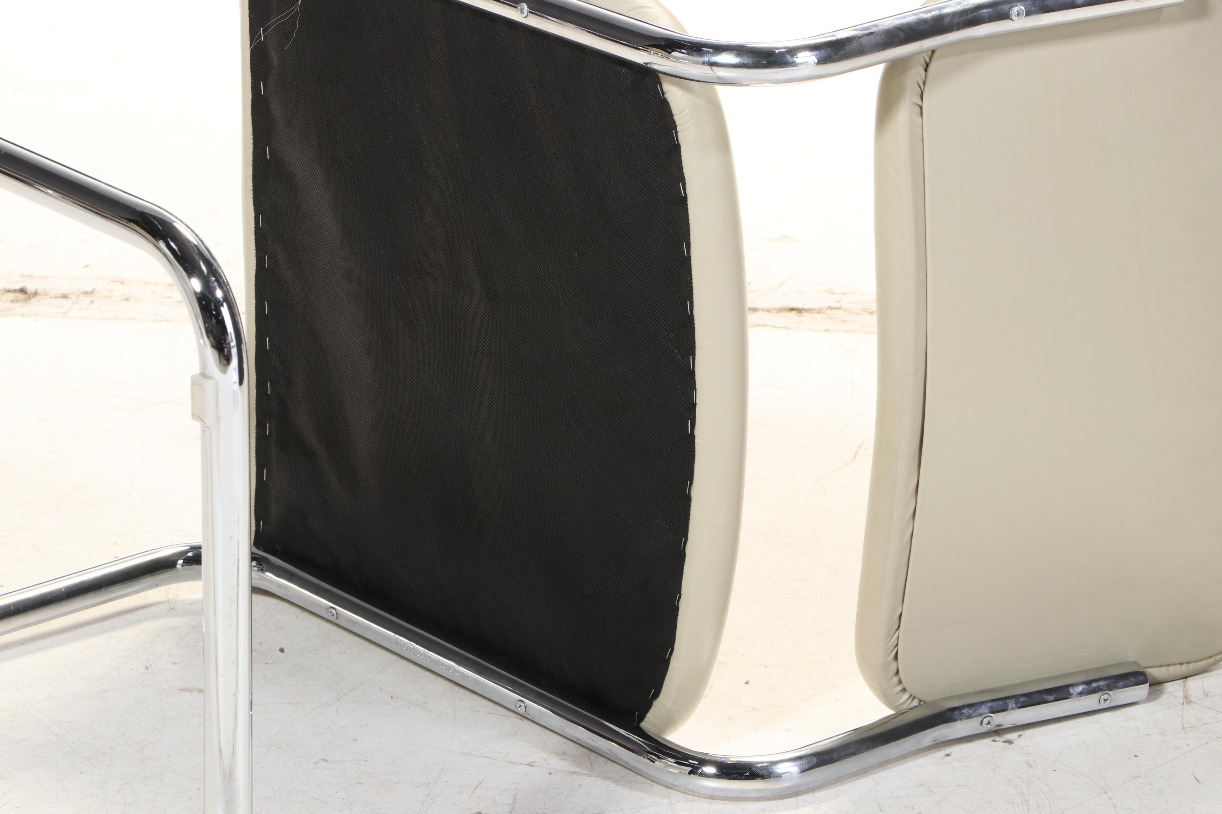 Marcel Breuer for Knoll "Cesca" Seating & Jacques Grange Fossilized Marble Table