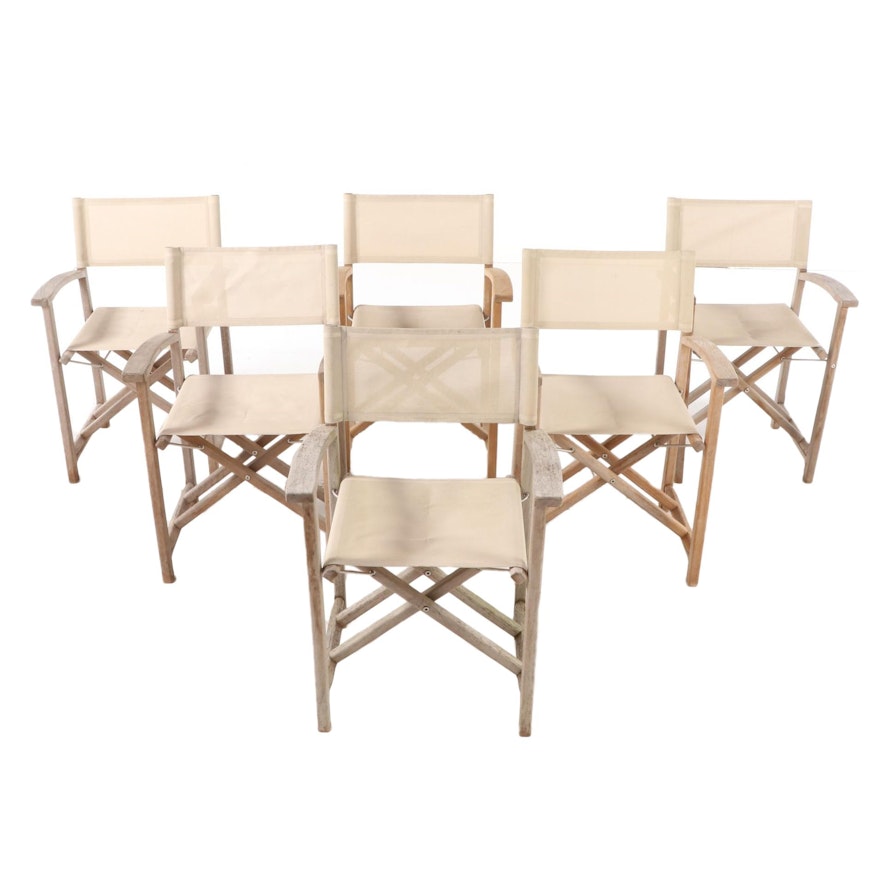 Six Kingsley-Bate "Capri" Teak Patio Director's Chairs