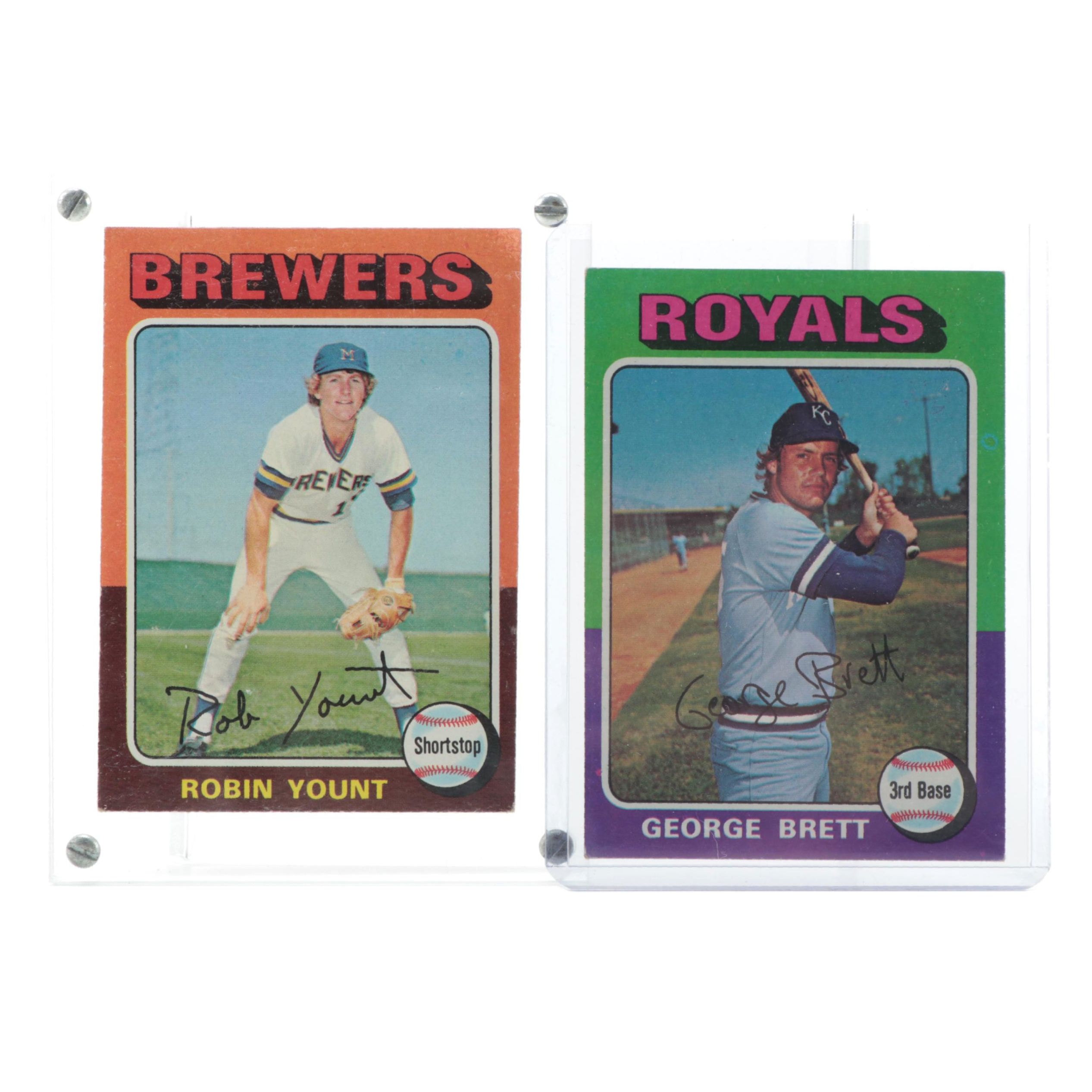 1975 Topps George Brett and Robin Yount Rookie Baseball Cards