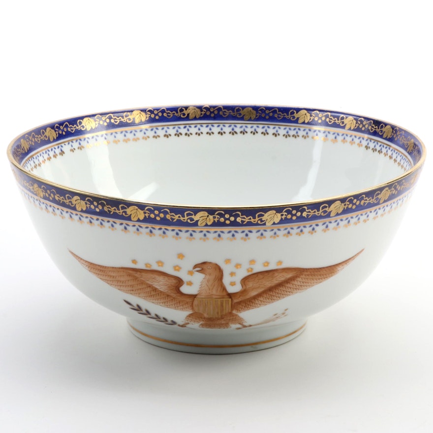 Chinese Export Style American Eagle Bowl,  Late 20th Century