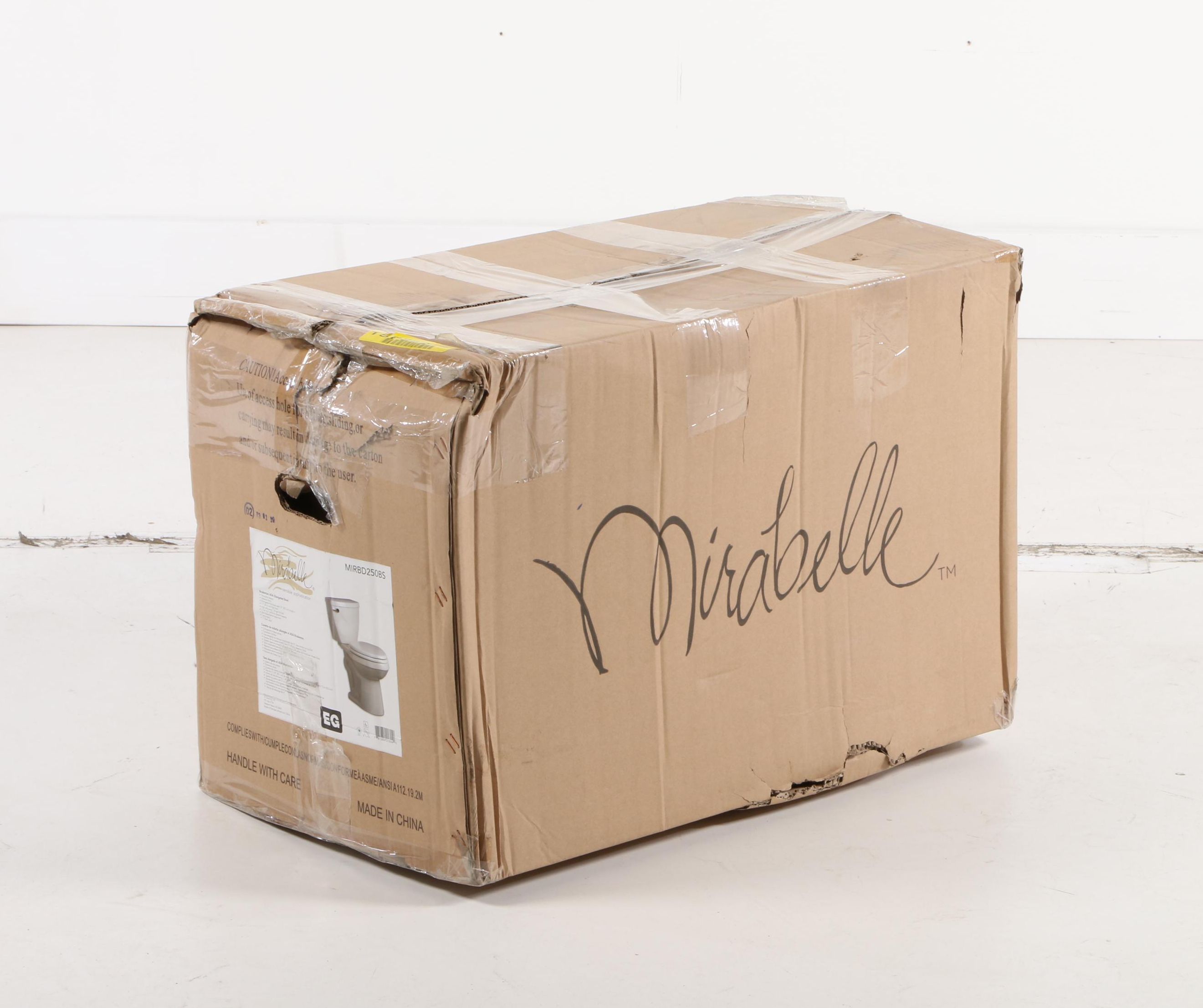 "Bradenton" Porcelain Elongated Toilet Bowl in White