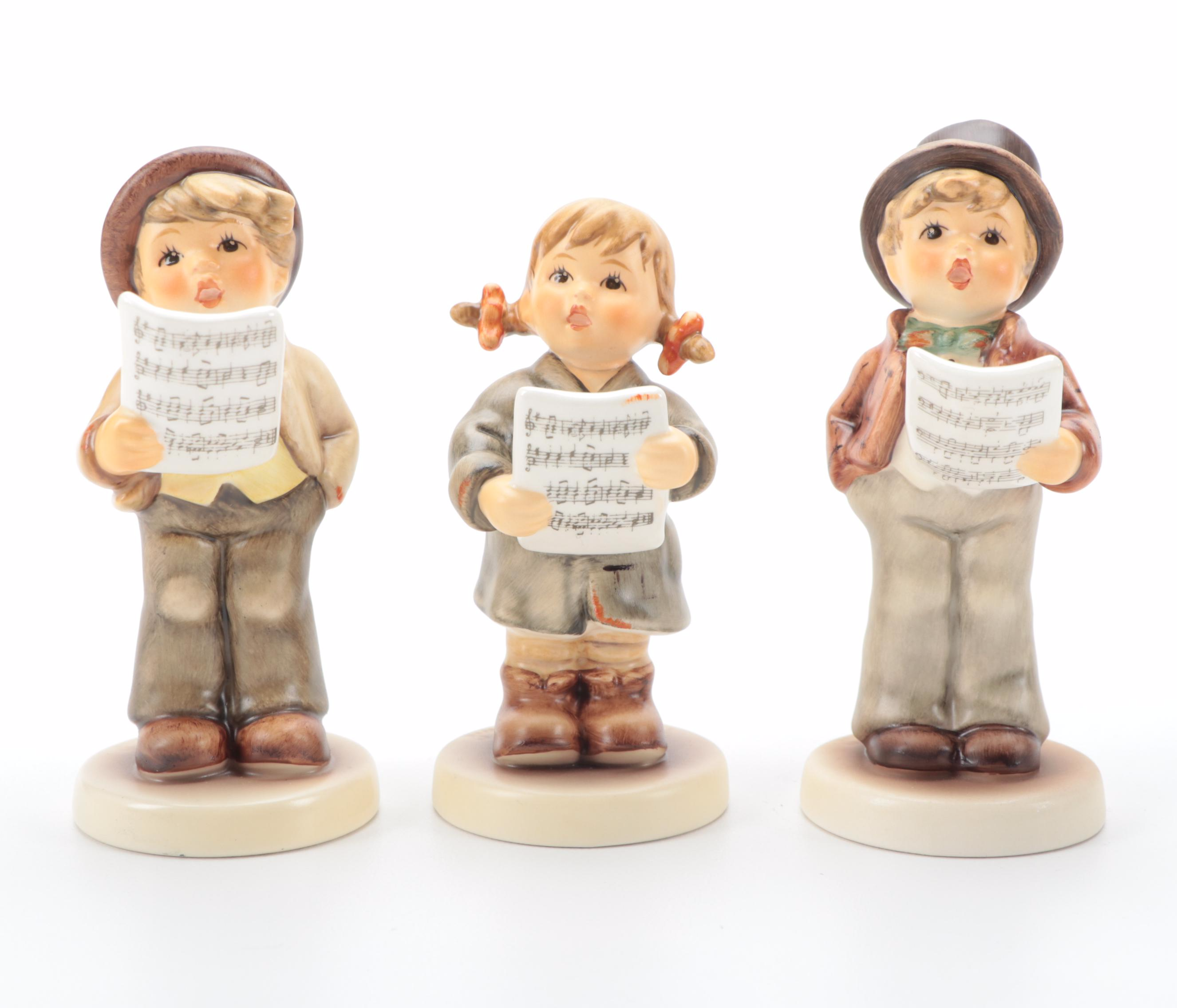 Goebel "Lamplight Caroler" with Other Singer and Musician Porcelain Figurines