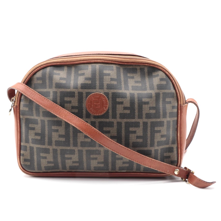 Fendi Crossbody Bag in Zucca Coated Canvas and Leather