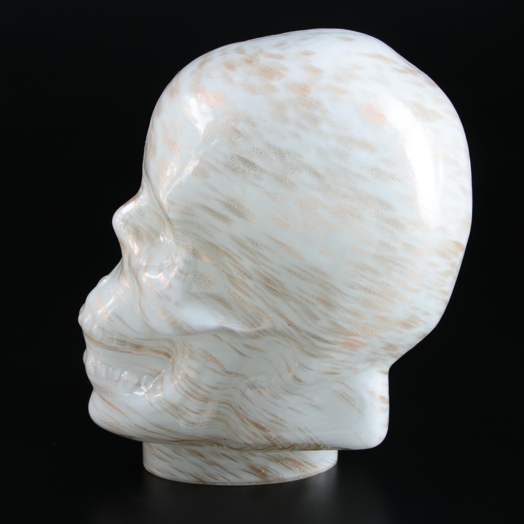 Mold-Blown Glass Skull, Late 20th Century