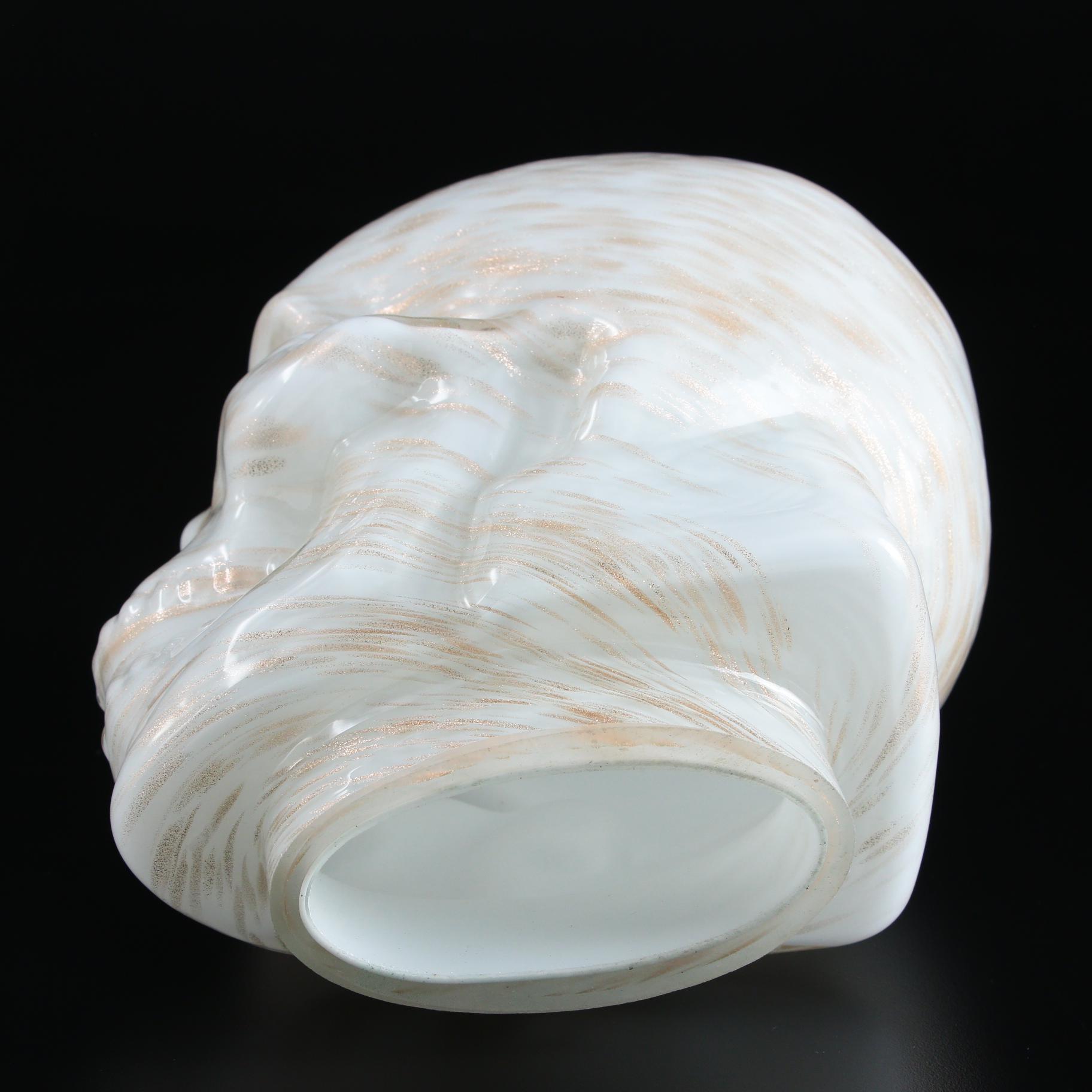 Mold-Blown Glass Skull, Late 20th Century