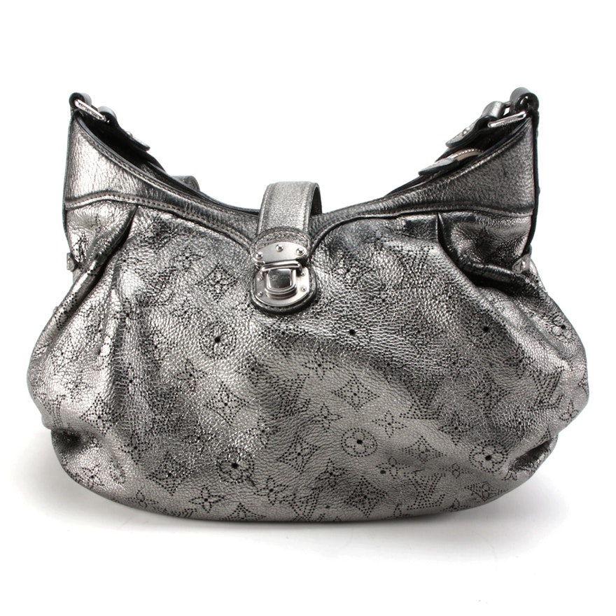 Louis Vuitton Argent Hobo Bag in Metallic Monogram Mahina Leather