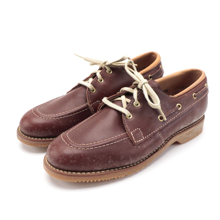 Children's Ruggie-ettes by Foot Traits Leather Boat Shoes with Box