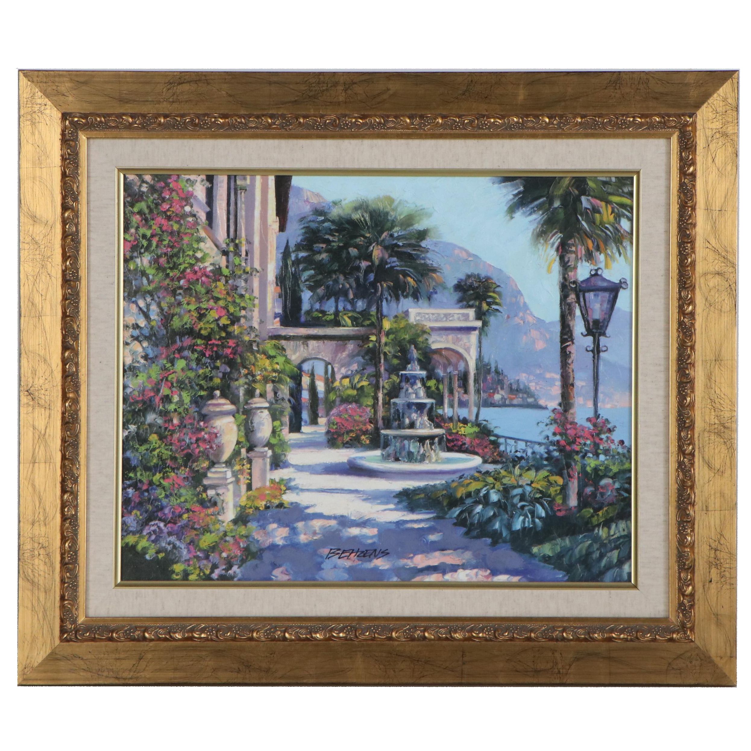 Howard Behrens Embellished Giclée "Varenna Villa"