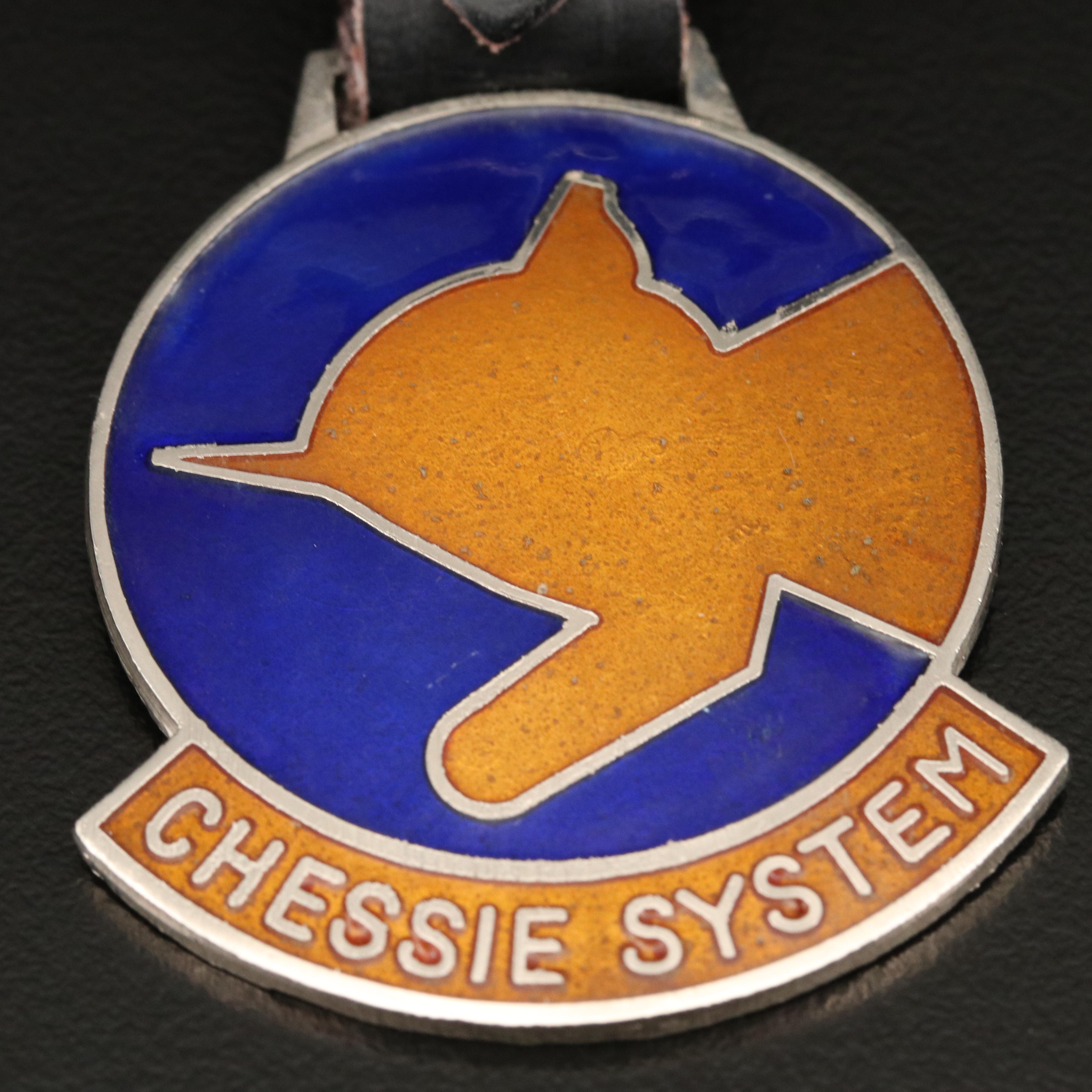 Chessie System Railroad Enamel Pocket Watch Fob