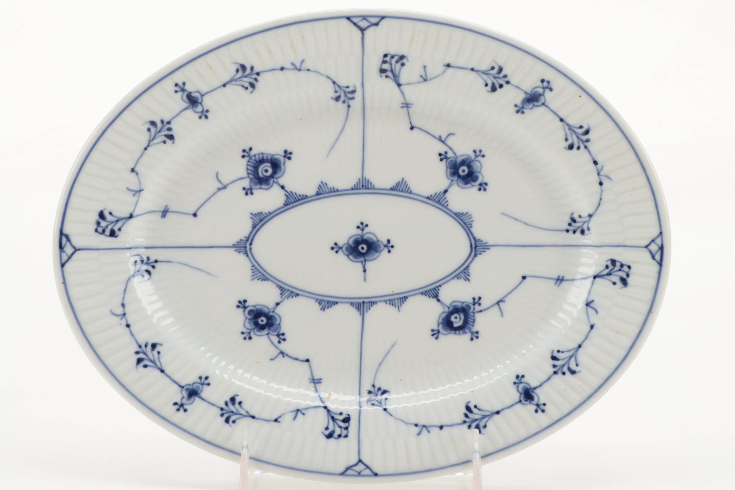Royal Copenhagen "Blue Fluted" Platter and Other Tableware, Early to Mid-20th C.