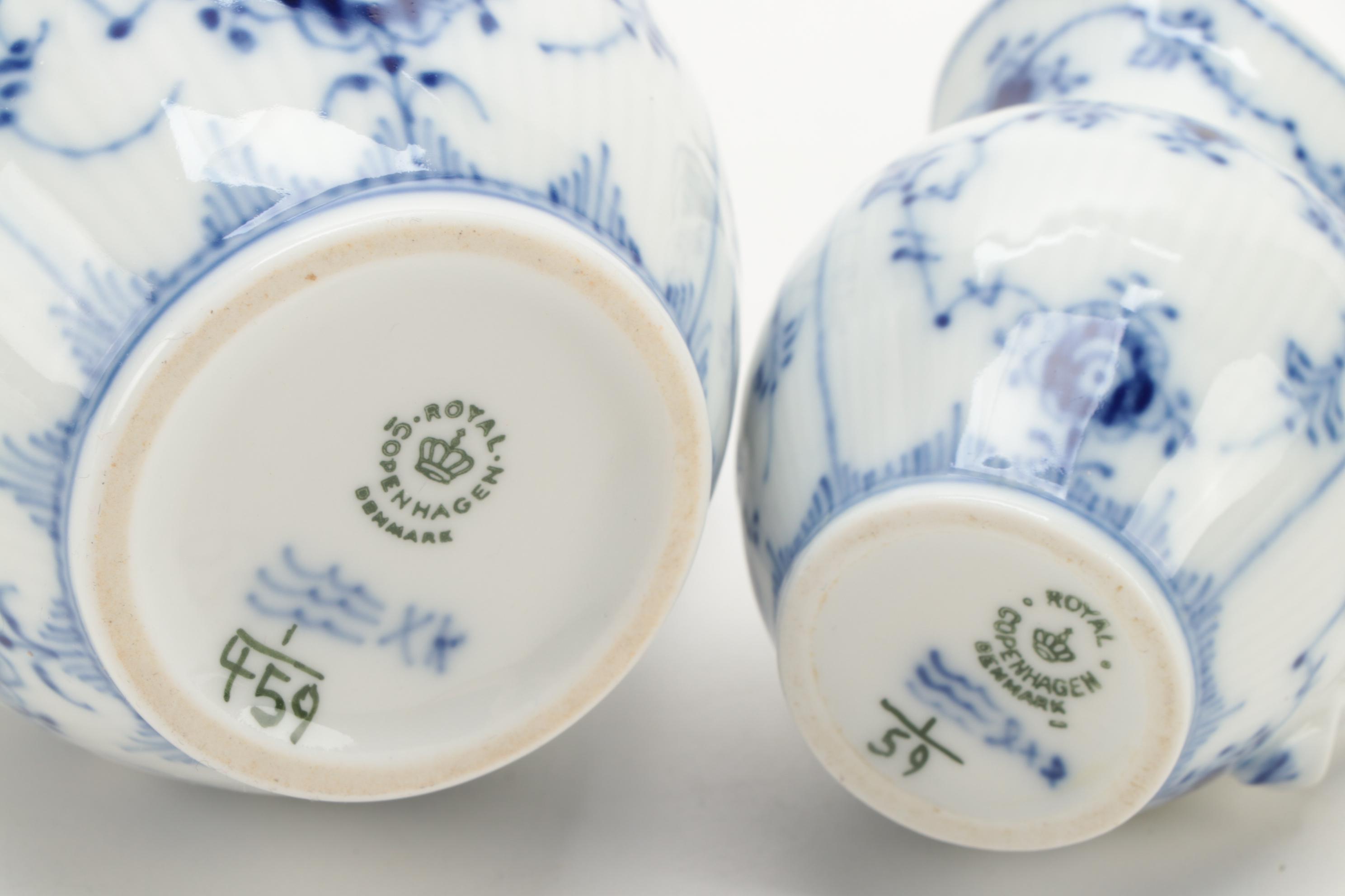 Royal Copenhagen "Blue Fluted" Platter and Other Tableware, Early to Mid-20th C.