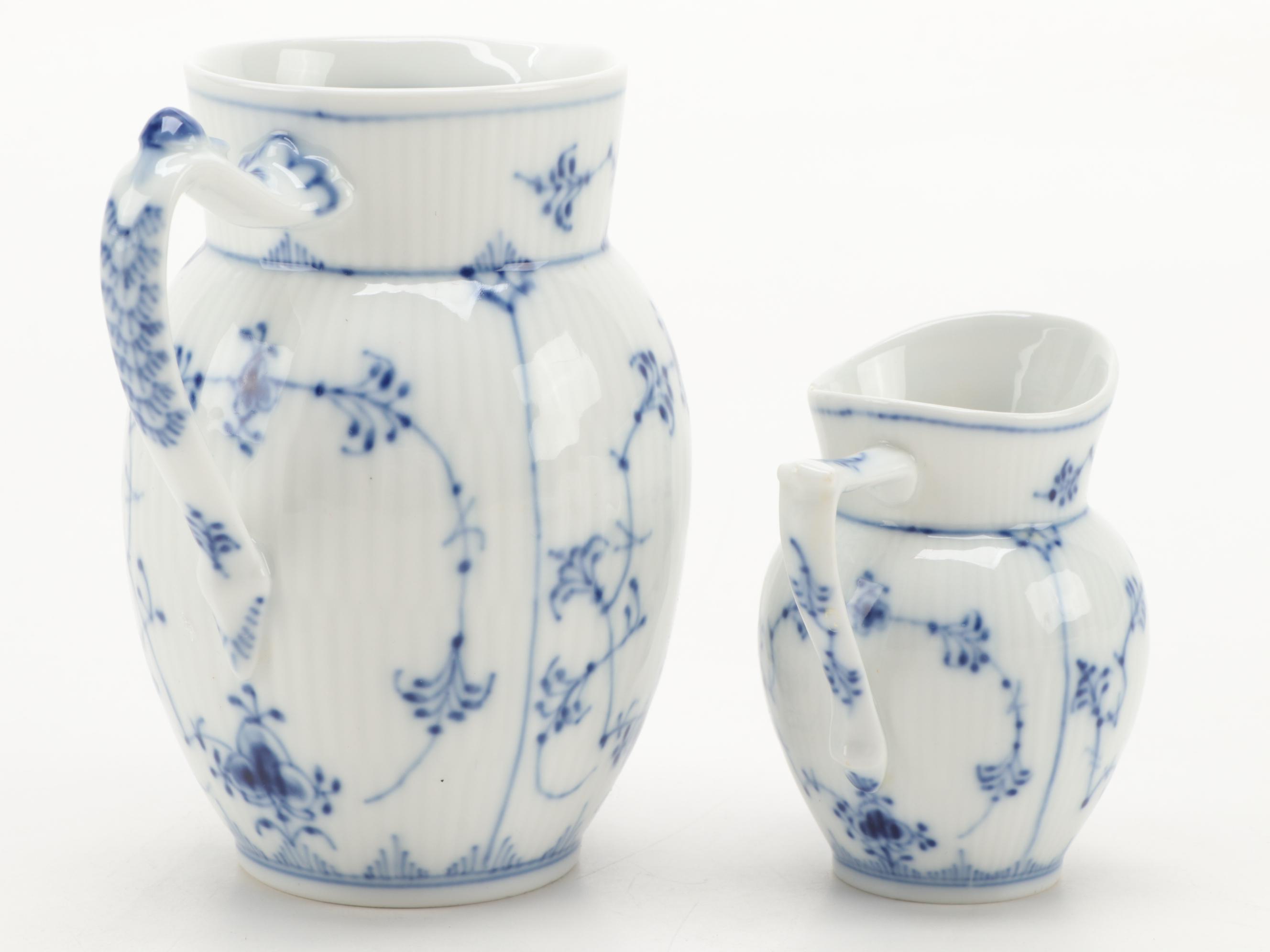 Royal Copenhagen "Blue Fluted" Platter and Other Tableware, Early to Mid-20th C.