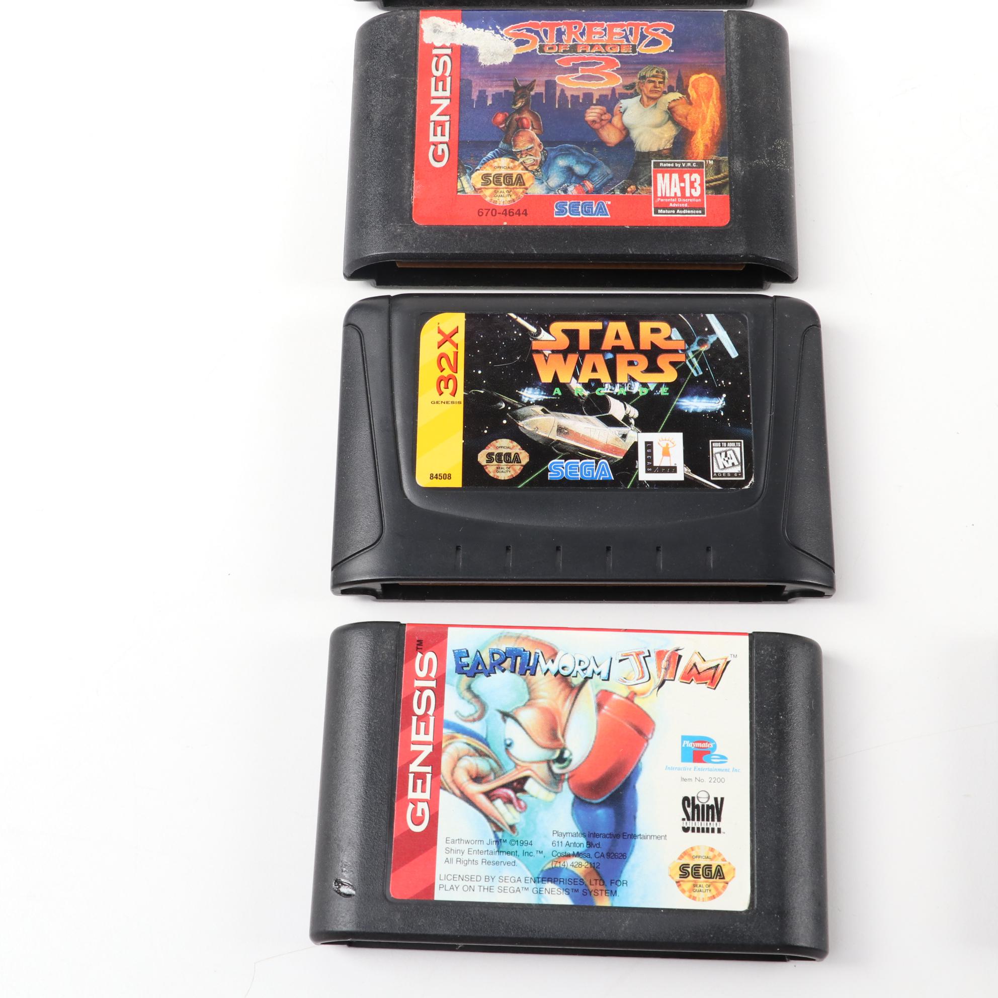 Sega Genesis and 32X Game Cartridges and Controller Collection