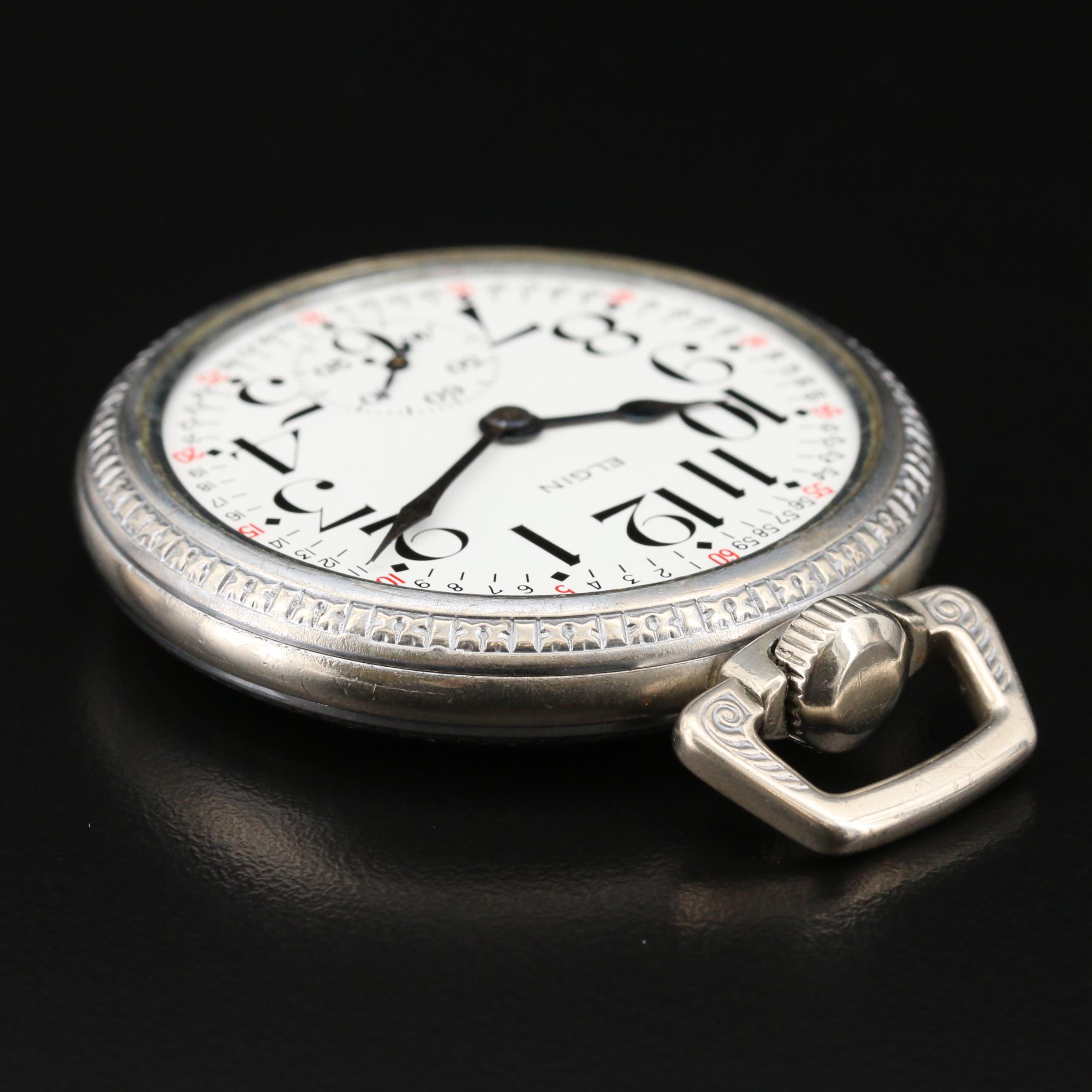 1918 Elgin Father Time Railroad Grade Pocket Watch with Montgomery Dial