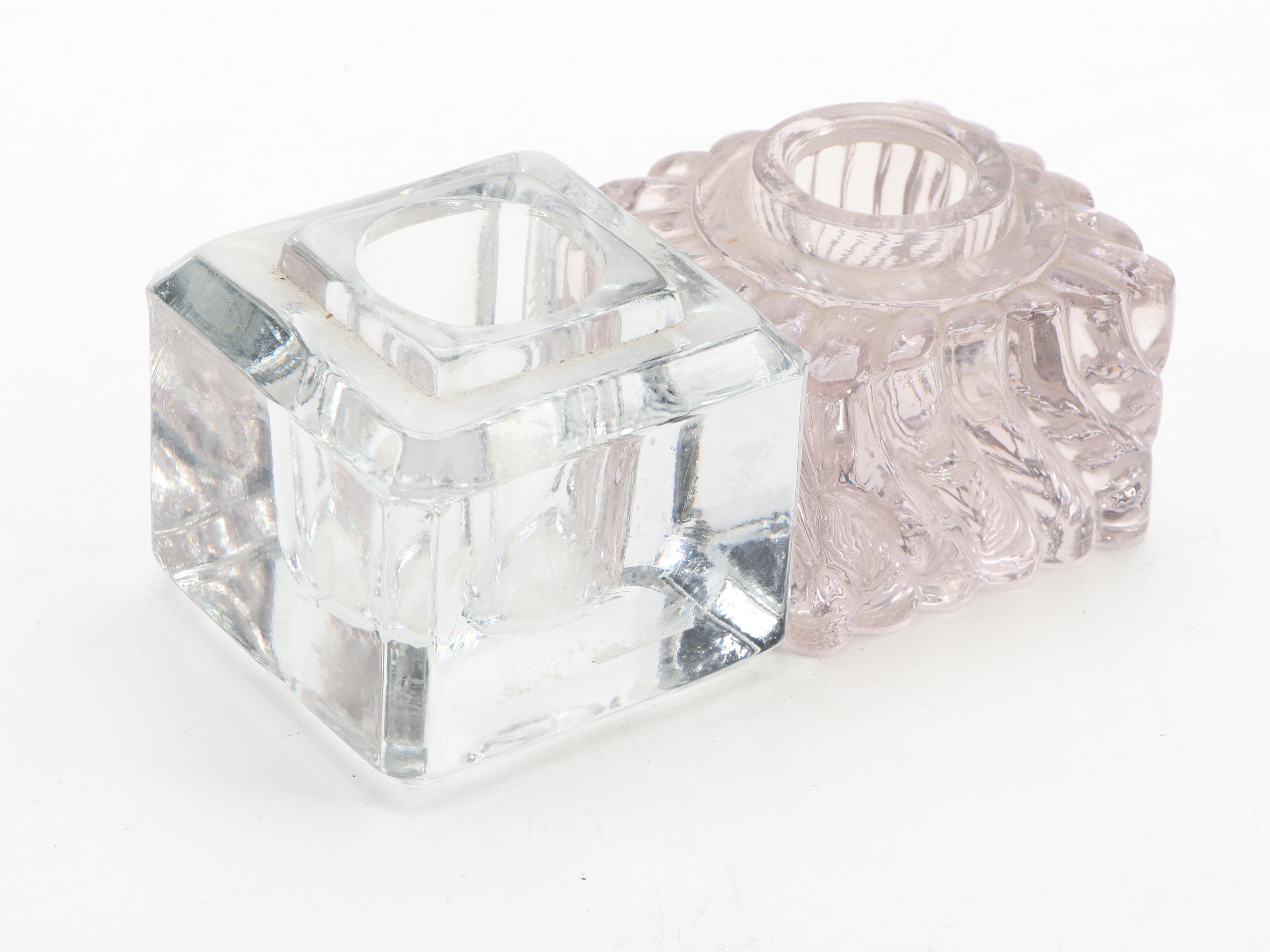 Sengbusch Bakelite Self-Closing Inkwell Set with Other Glass Inkwells