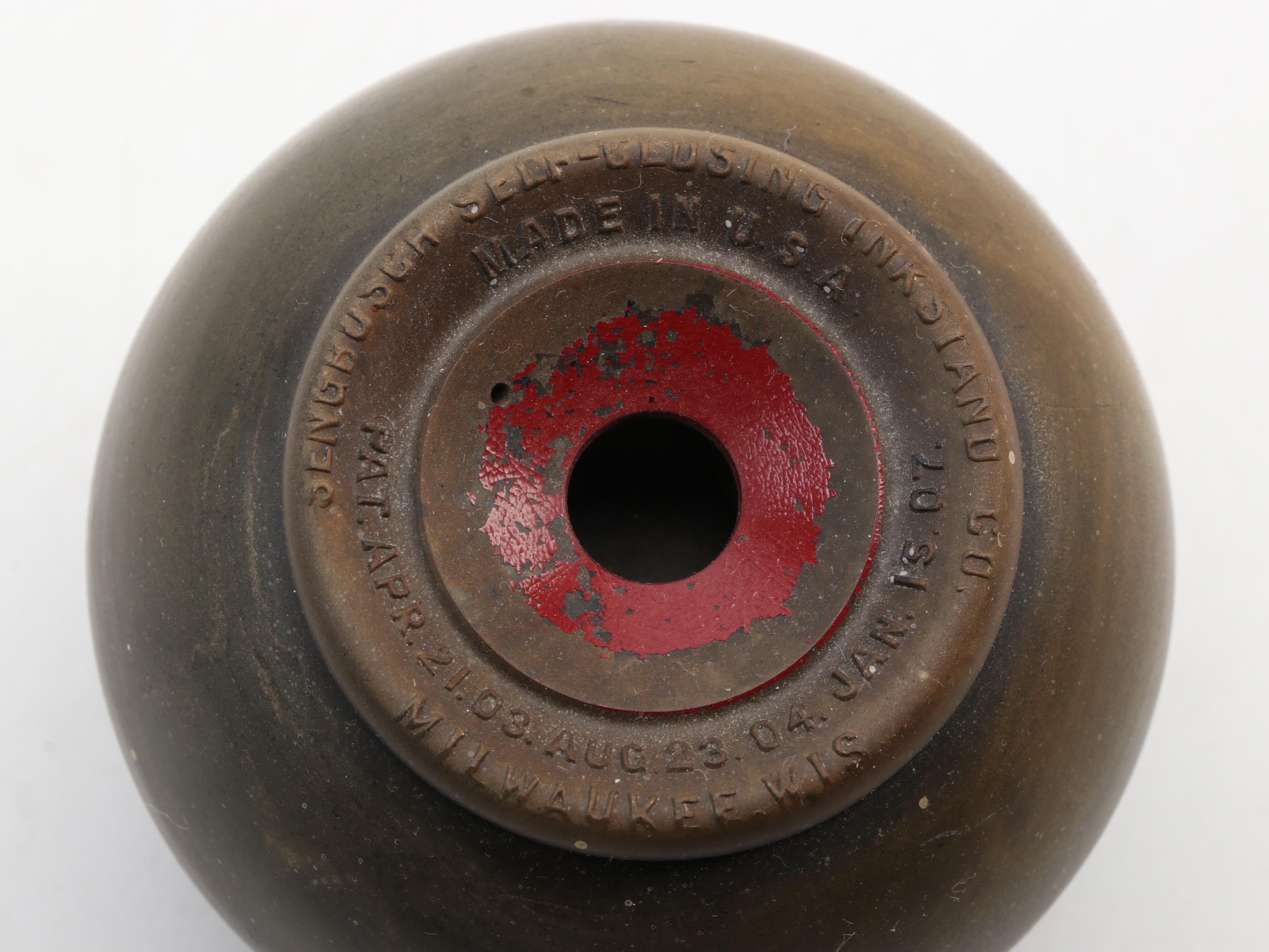 Sengbusch Bakelite Self-Closing Inkwell Set with Other Glass Inkwells