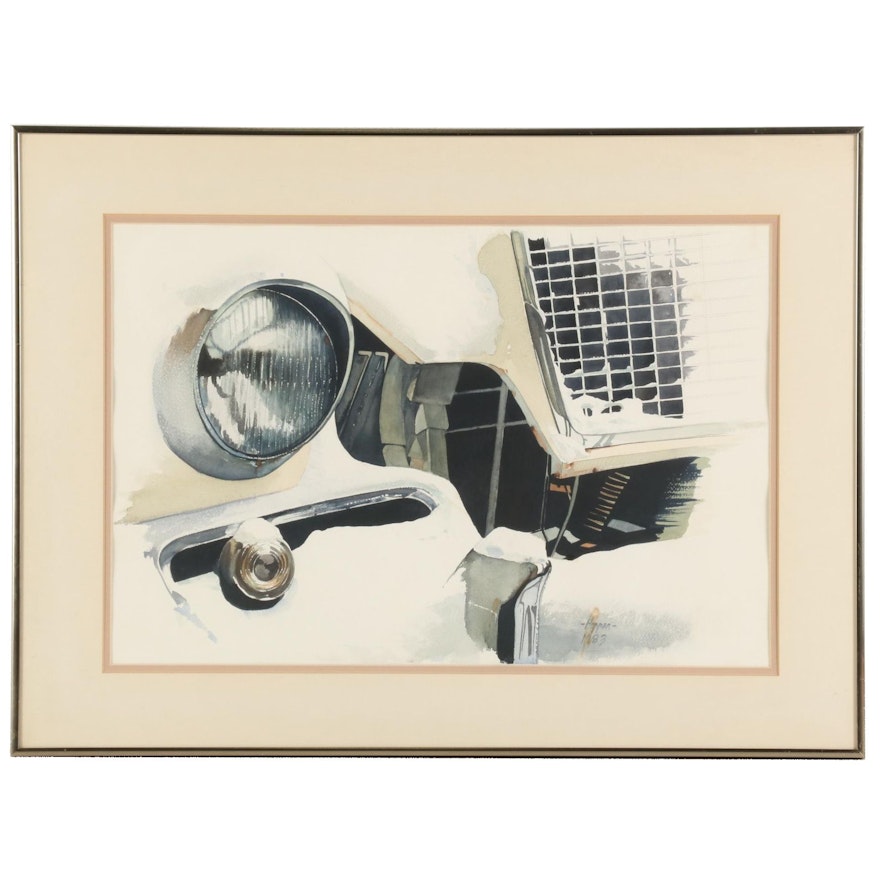 Watercolor Painting of Car Details, 1983