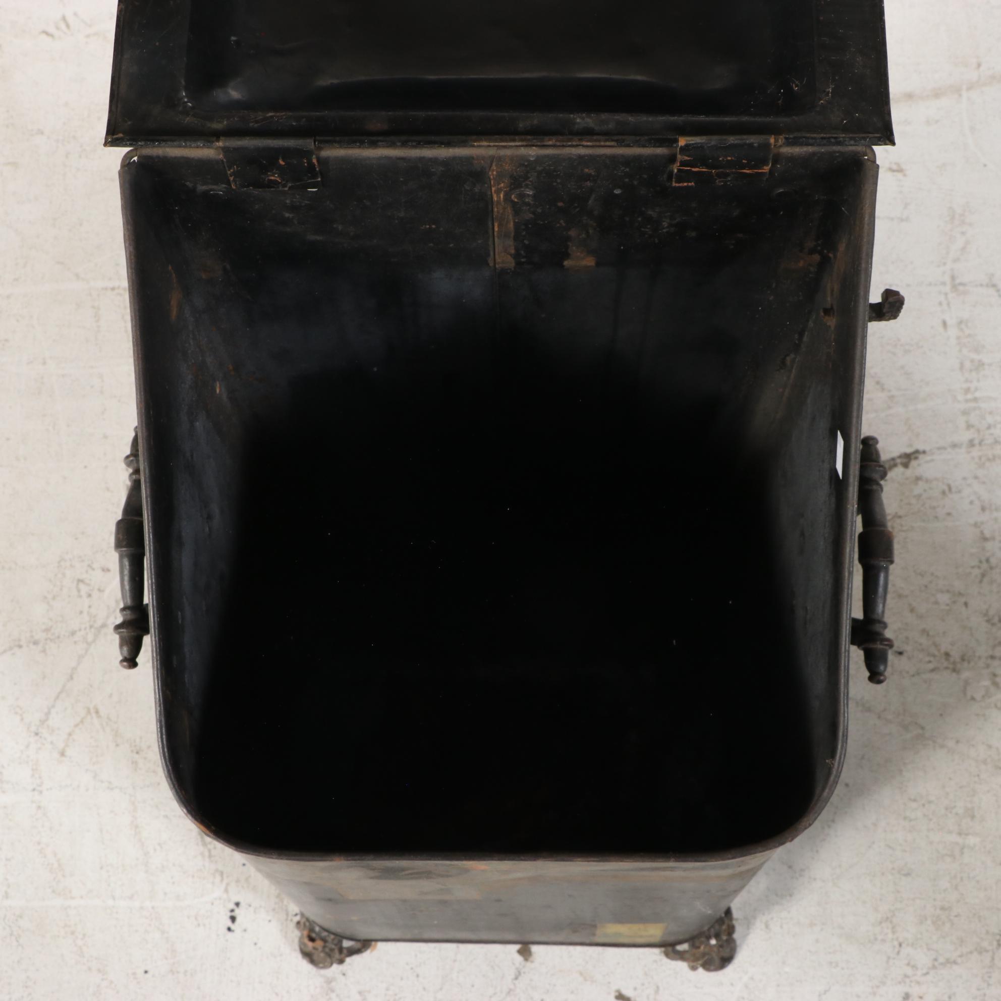 English Aesthetic Movement The Jewett Vase Tole Painted Metal Coal Hod