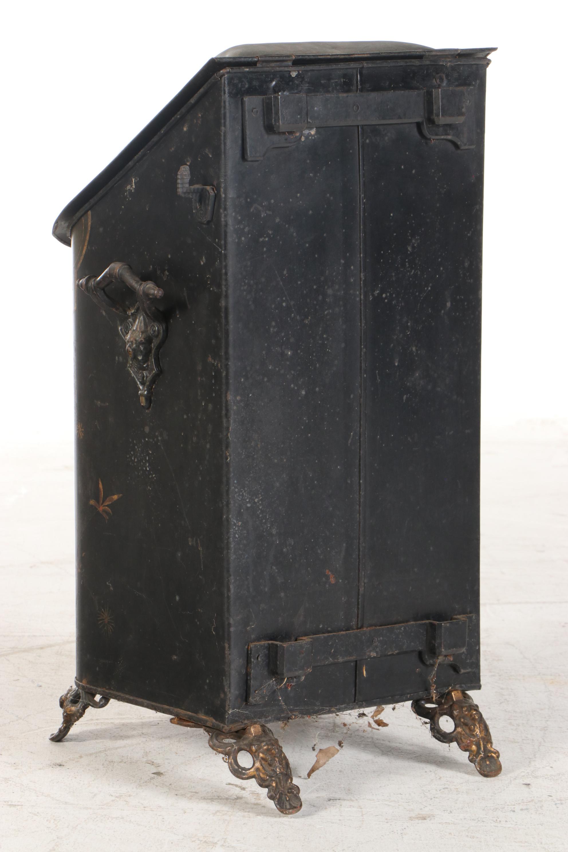 English Aesthetic Movement The Jewett Vase Tole Painted Metal Coal Hod