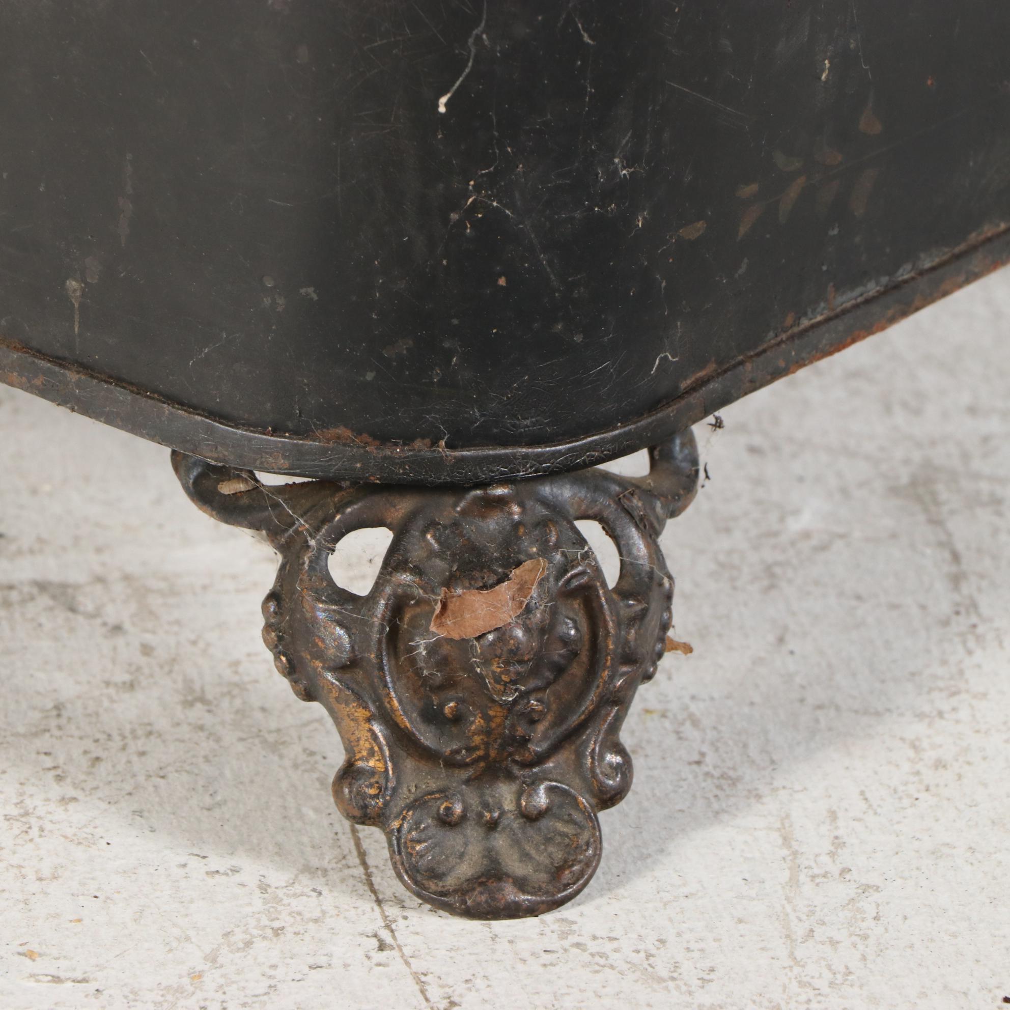 English Aesthetic Movement The Jewett Vase Tole Painted Metal Coal Hod