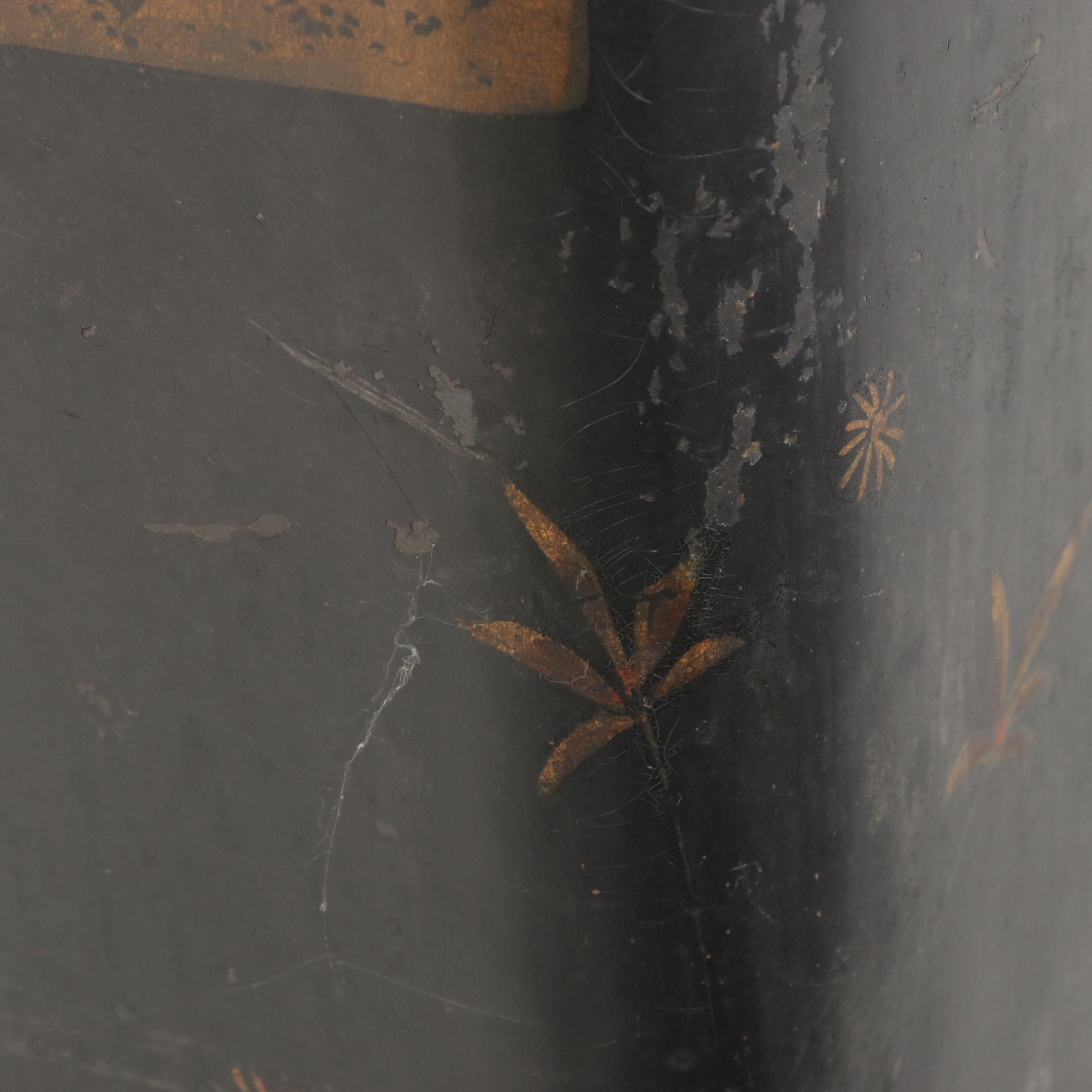 English Aesthetic Movement The Jewett Vase Tole Painted Metal Coal Hod