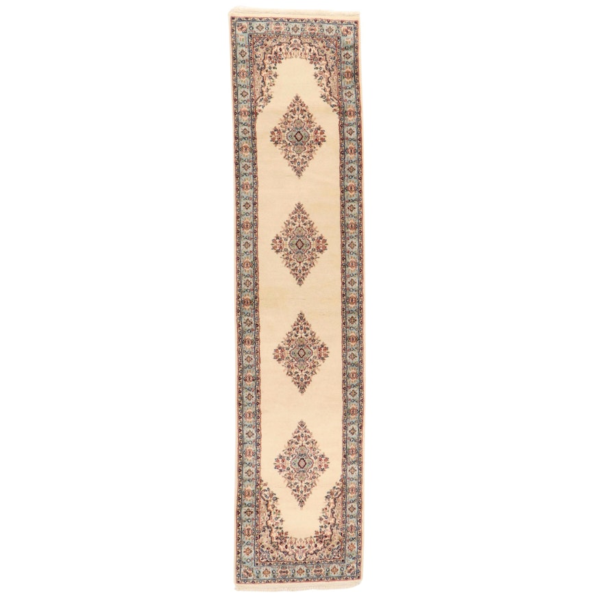 2'7 x 11'5 Hand-Knotted Indo-Persian Kerman Carpet Runner, 2000s