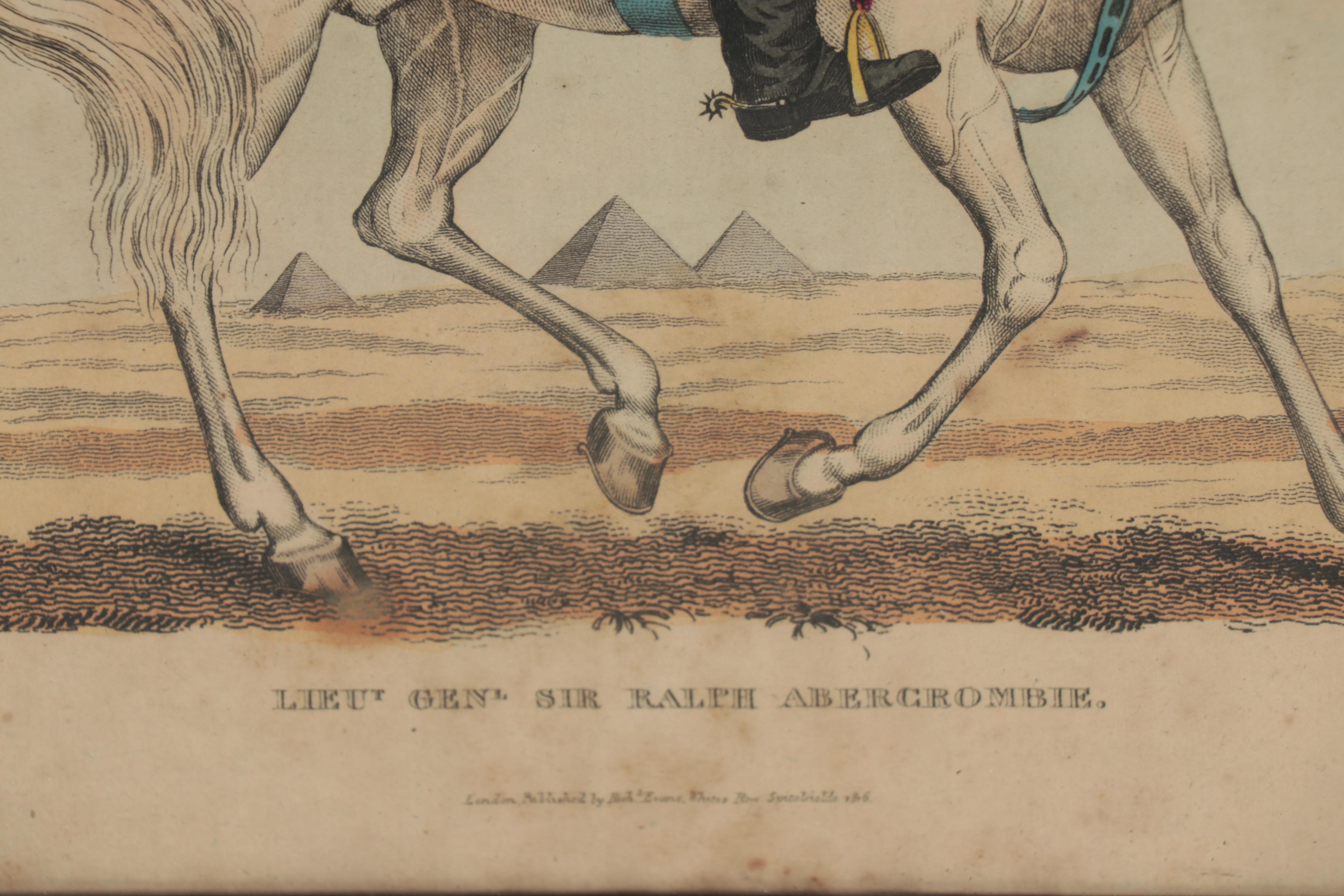 Engraving of Lieut. General Sir Ralph Abercrombie with Mirror and Pipe