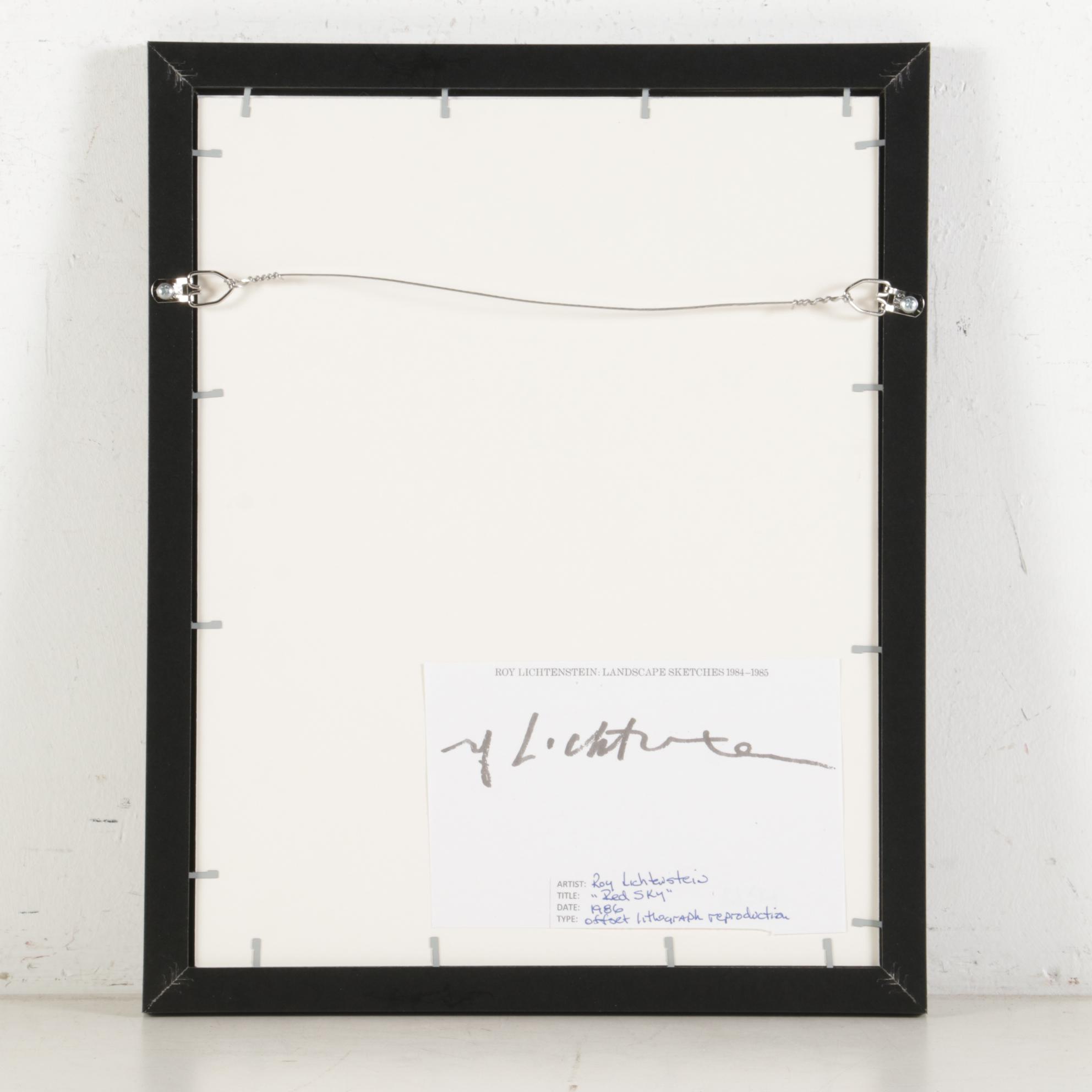 Offset Lithograph after Roy Lichtenstein "Red Sky," 1986