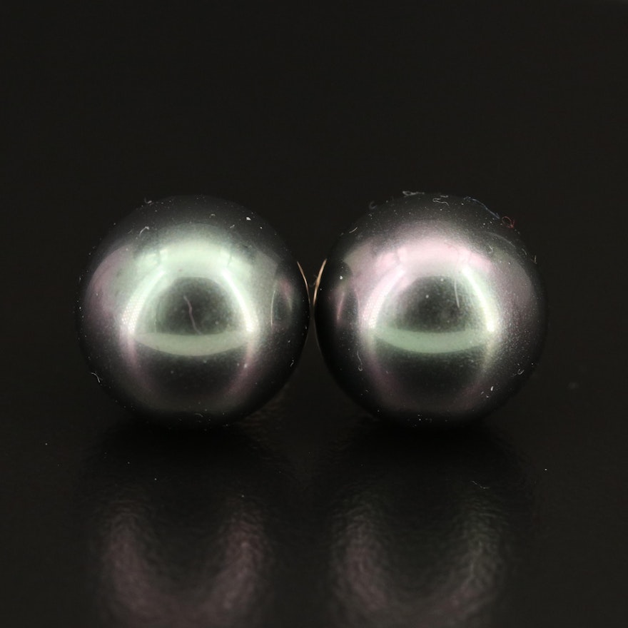 14K Imitation Pearl Stud Earrings