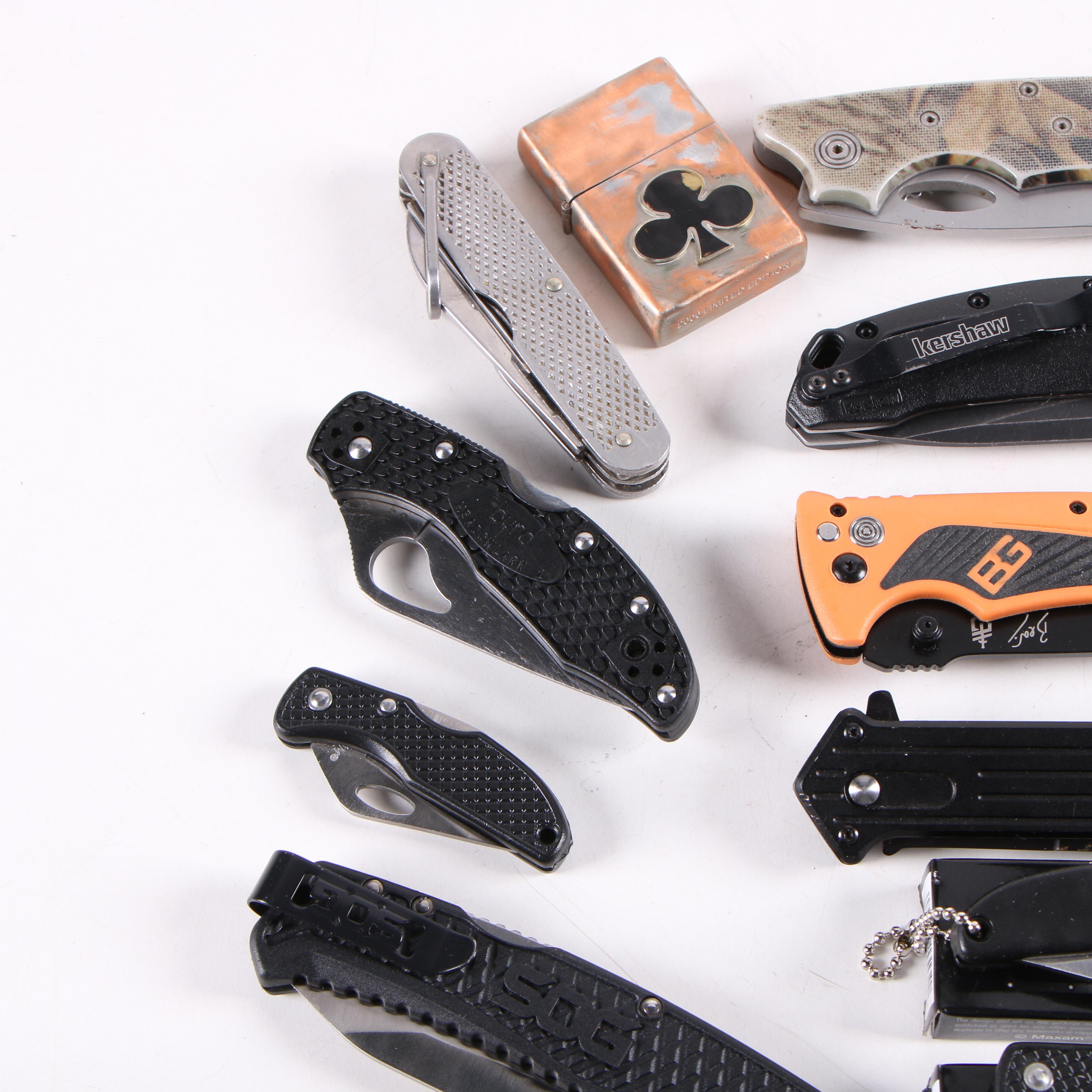 Gerber Spring Assisted Knife Set, Folding Knives, and Limited Edition Lighter