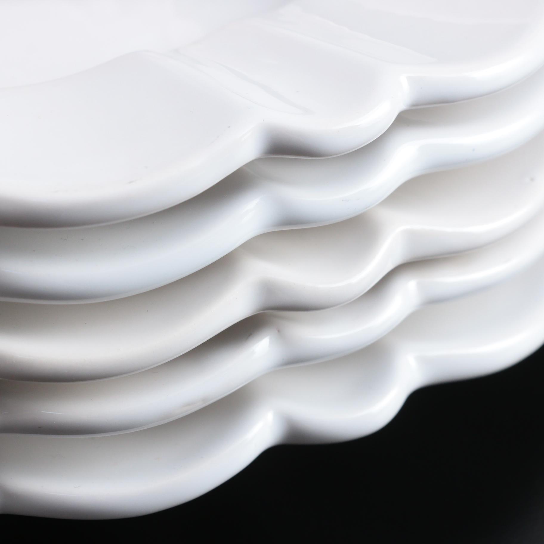 Porta "Alberi White" Ceramic Dinner Plates, Late 20th Century