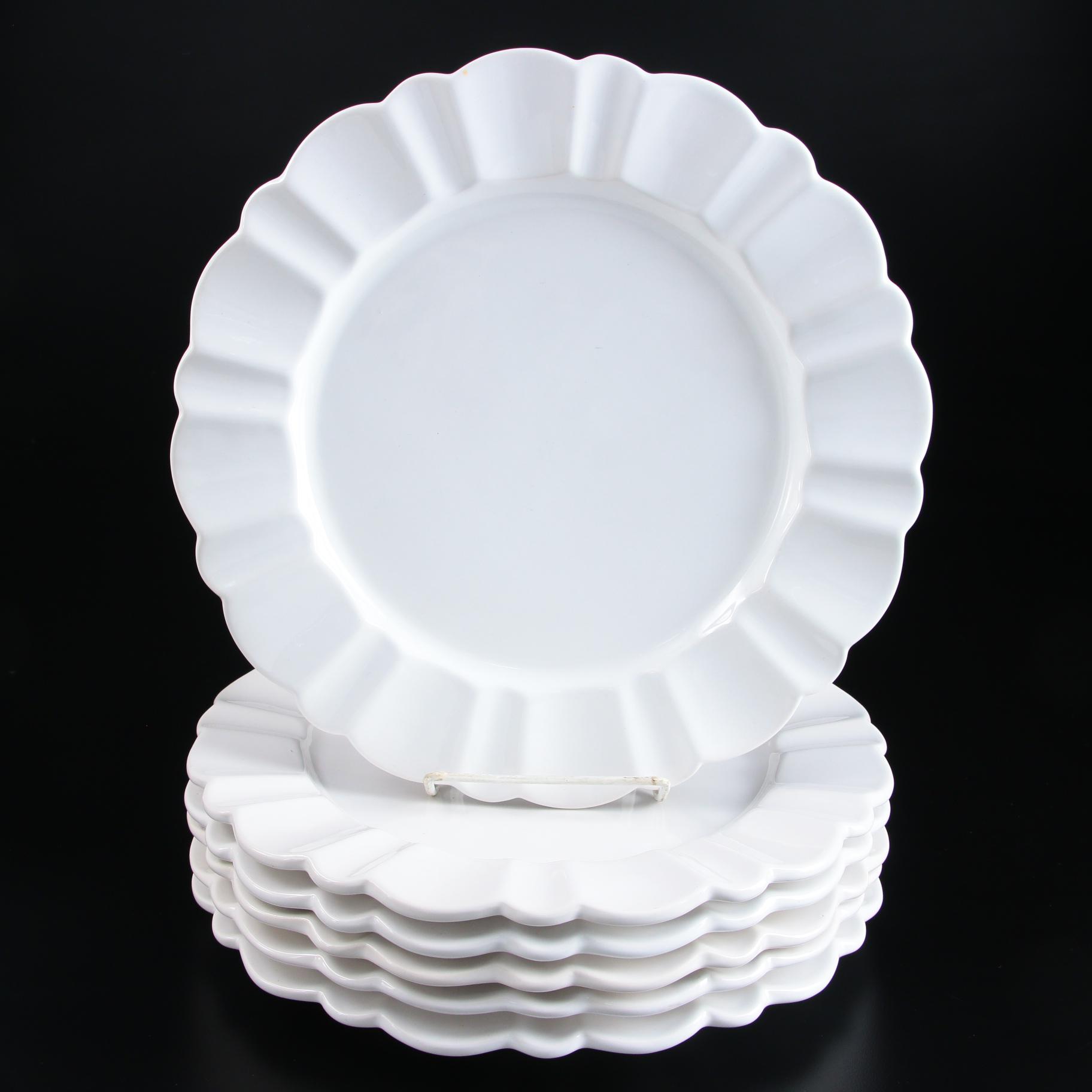 Porta "Alberi White" Ceramic Dinner Plates, Late 20th Century