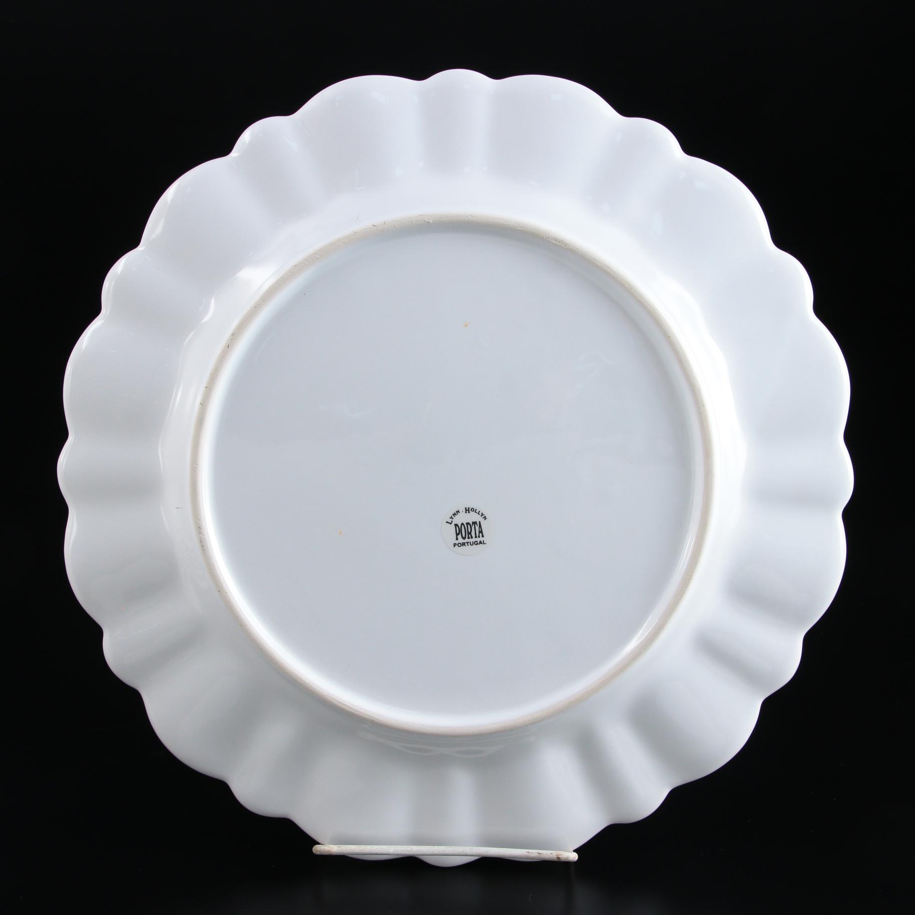 Porta "Alberi White" Ceramic Dinner Plates, Late 20th Century