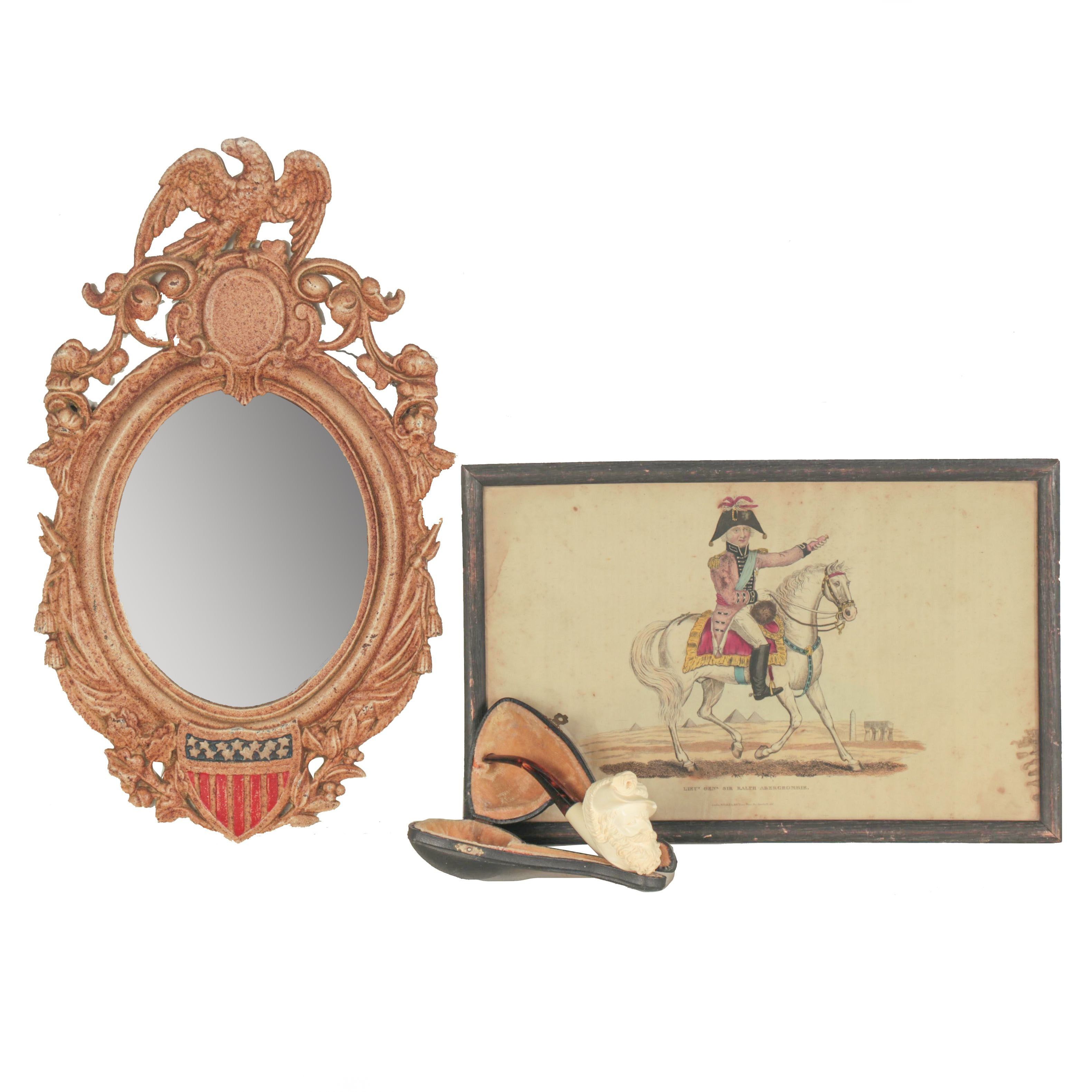 Engraving of Lieut. General Sir Ralph Abercrombie with Mirror and Pipe