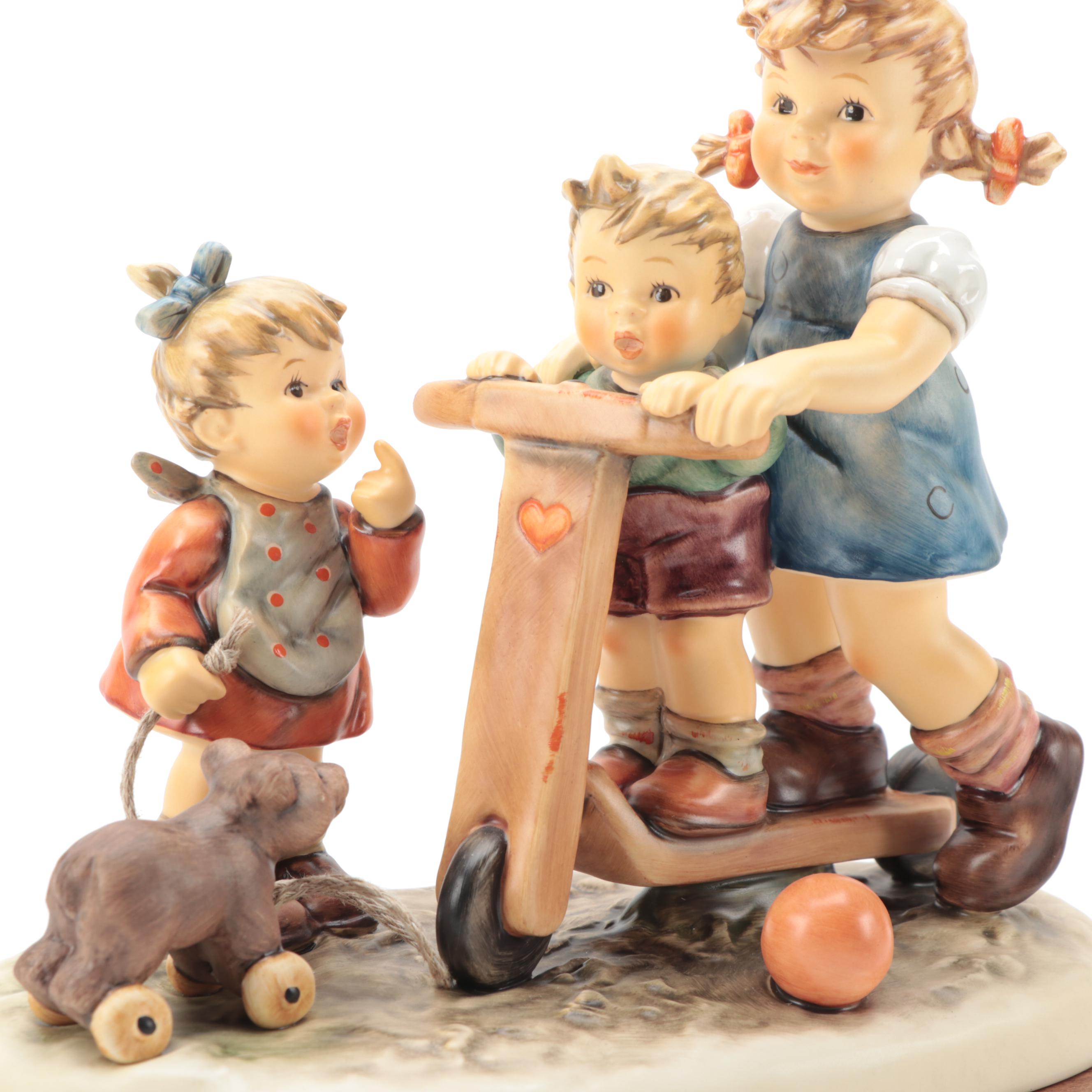 Goebel Hummel Porcelain Figurines Including "American Spirit" and "Scooter Time"