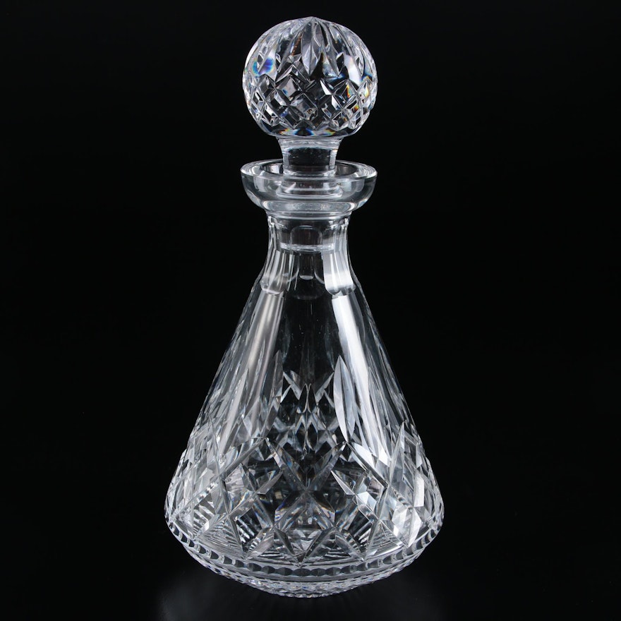 Waterford Crystal "Lismore" Roly Poly Decanter, Mid/Late 20th Century