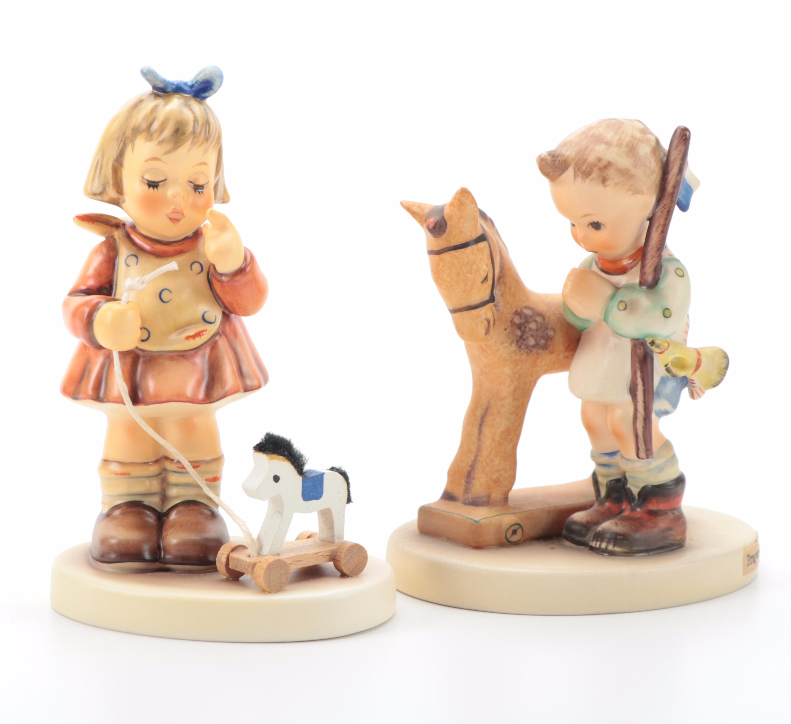 Goebel Porcelain Figurines Including "Fascination", "All Aboard" and Others