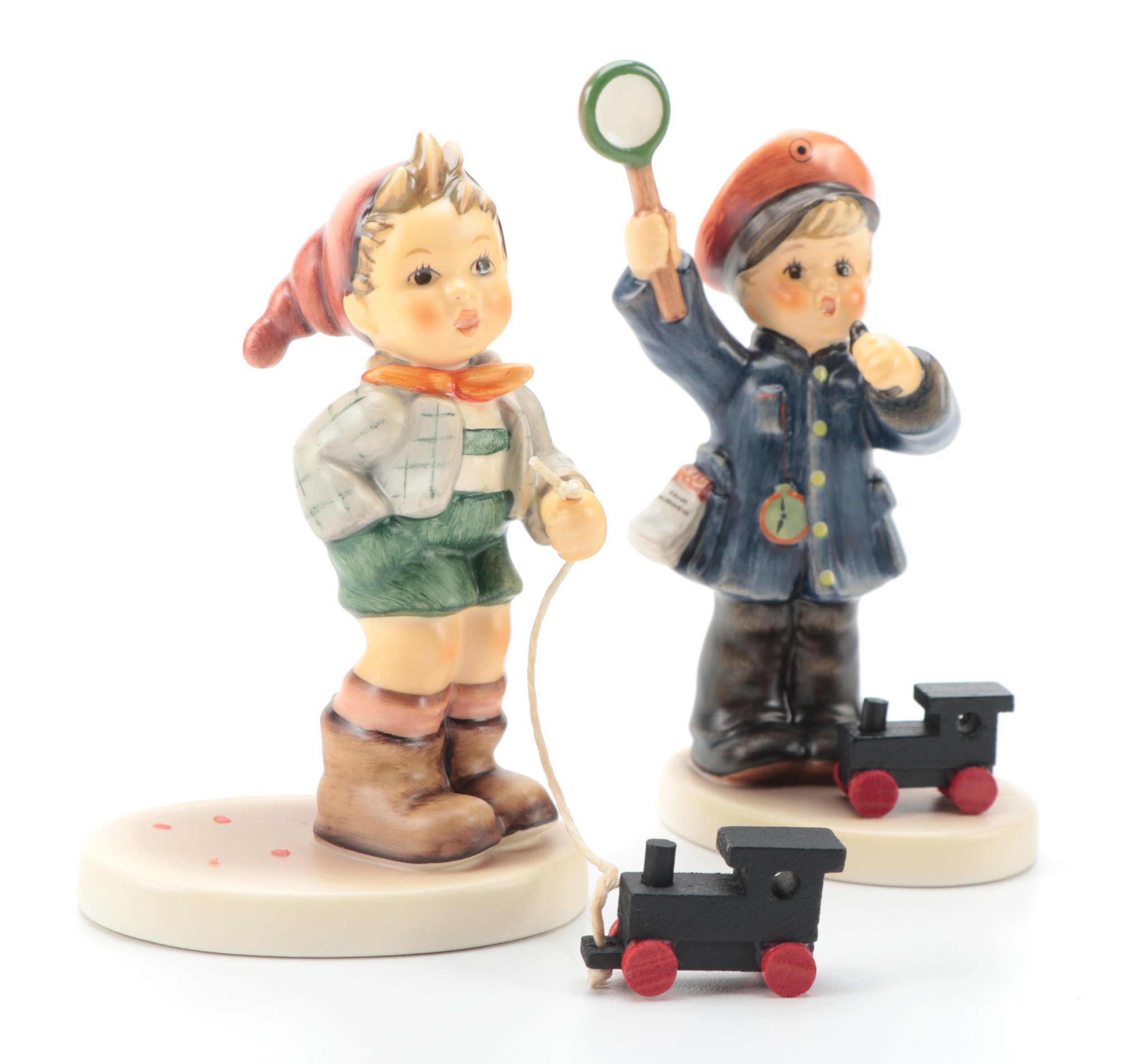 Goebel Porcelain Figurines Including "Fascination", "All Aboard" and Others