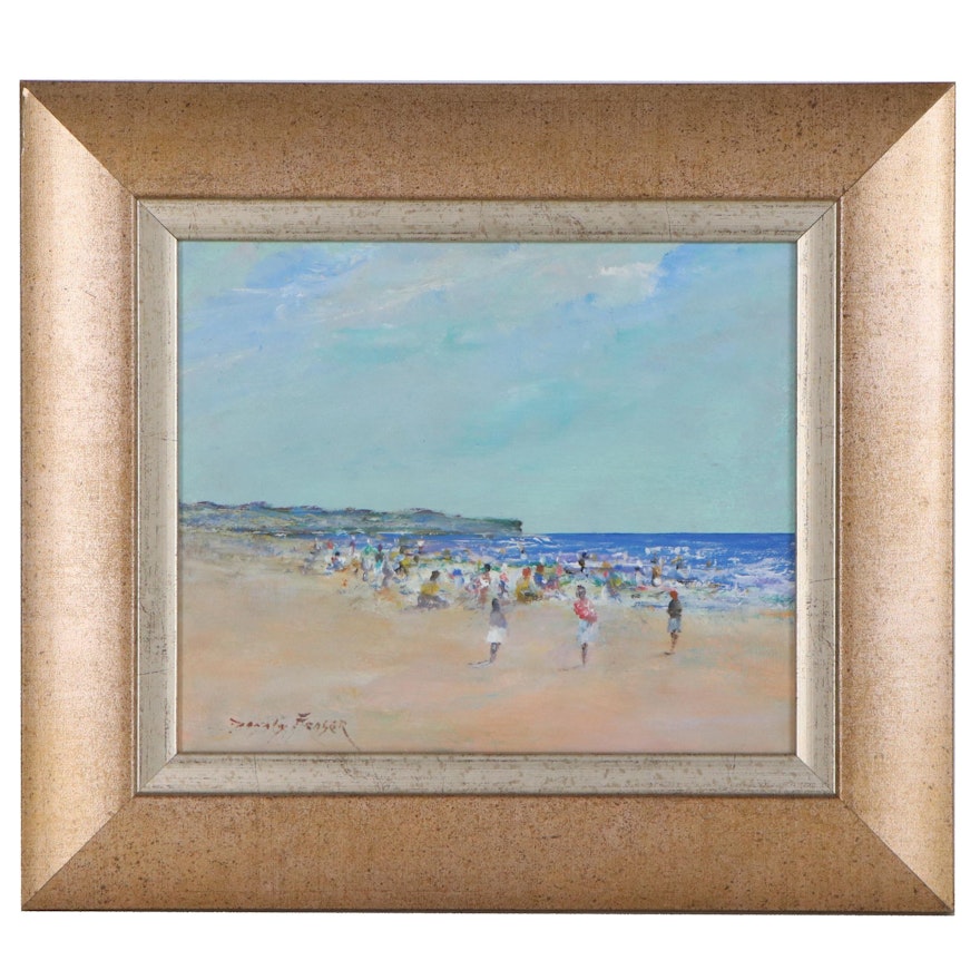 Donald Fraser Oil Painting of a Beach Scene