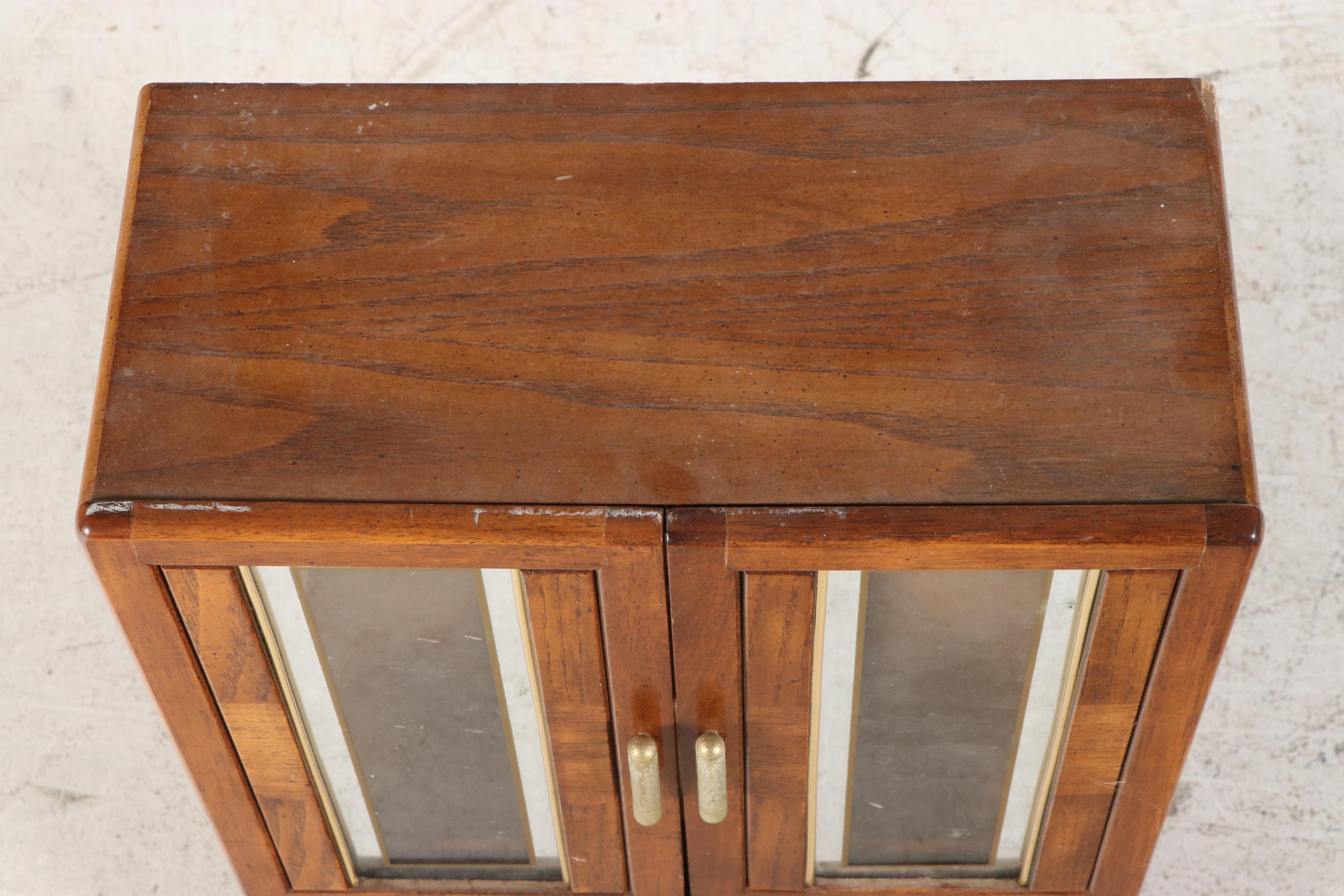 Oak Tabletop Jewelry Armoire, Late 20th Century