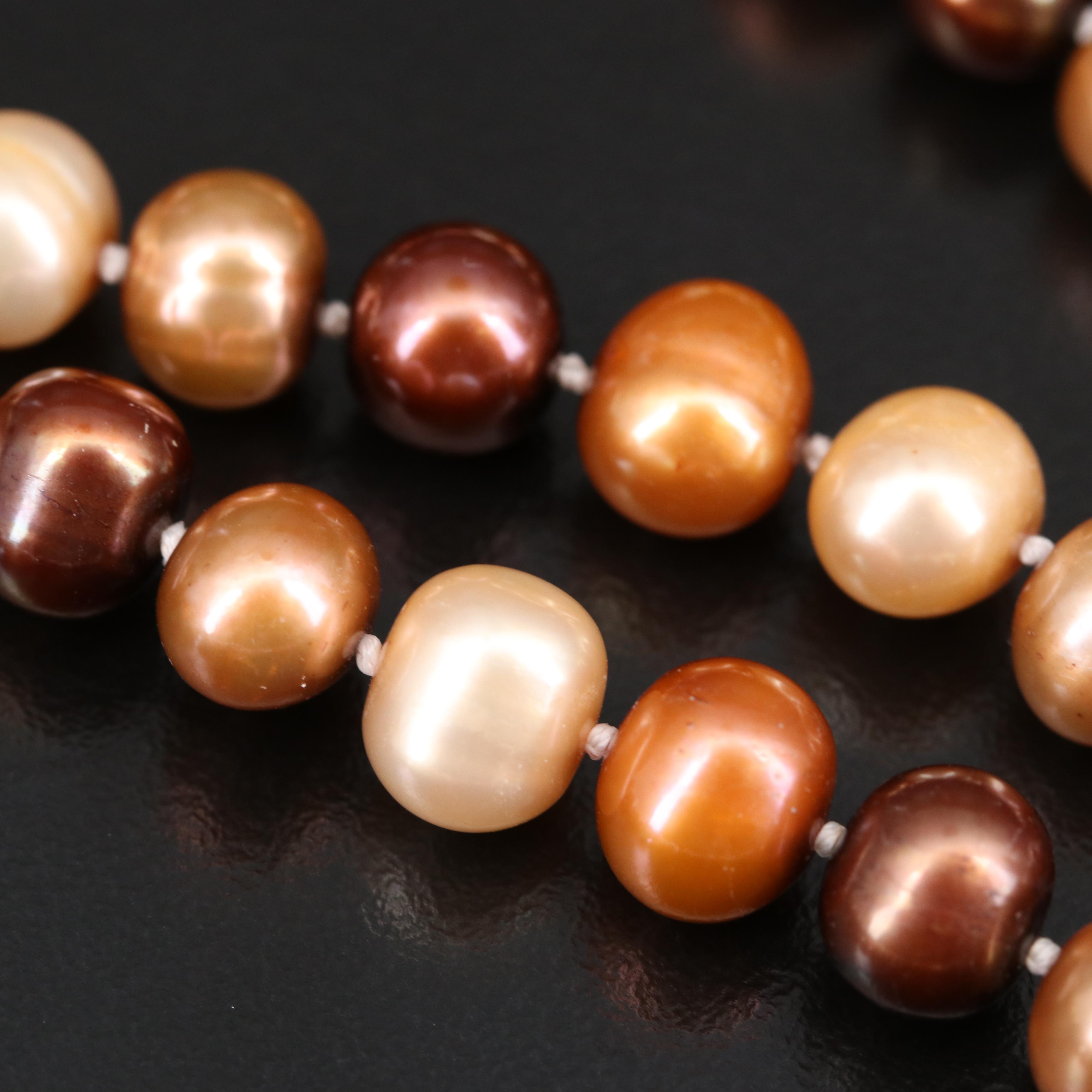Endless Rope Length Multicolor Pearl Necklace