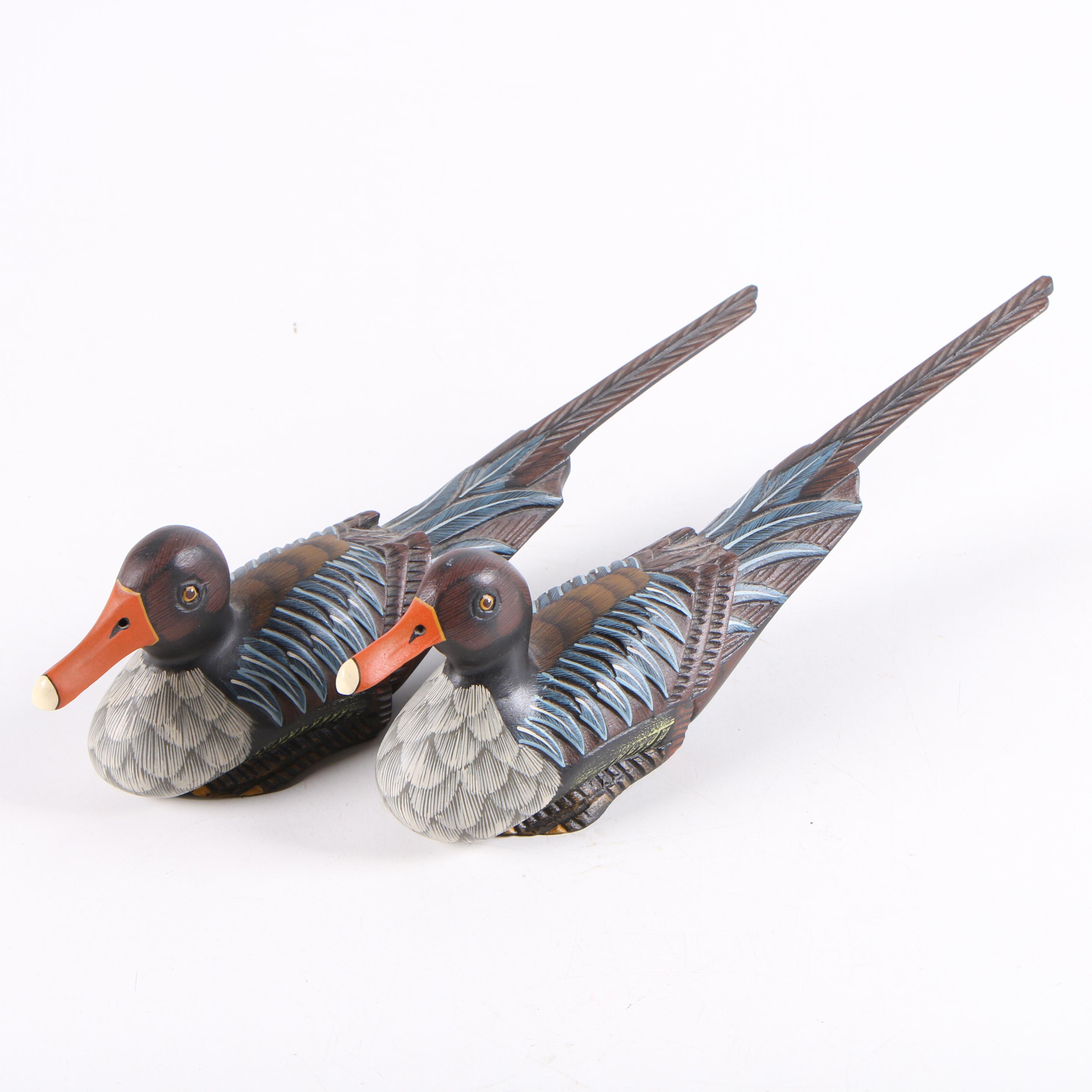 Carved Painted Wooden Ducks of North America Figurals