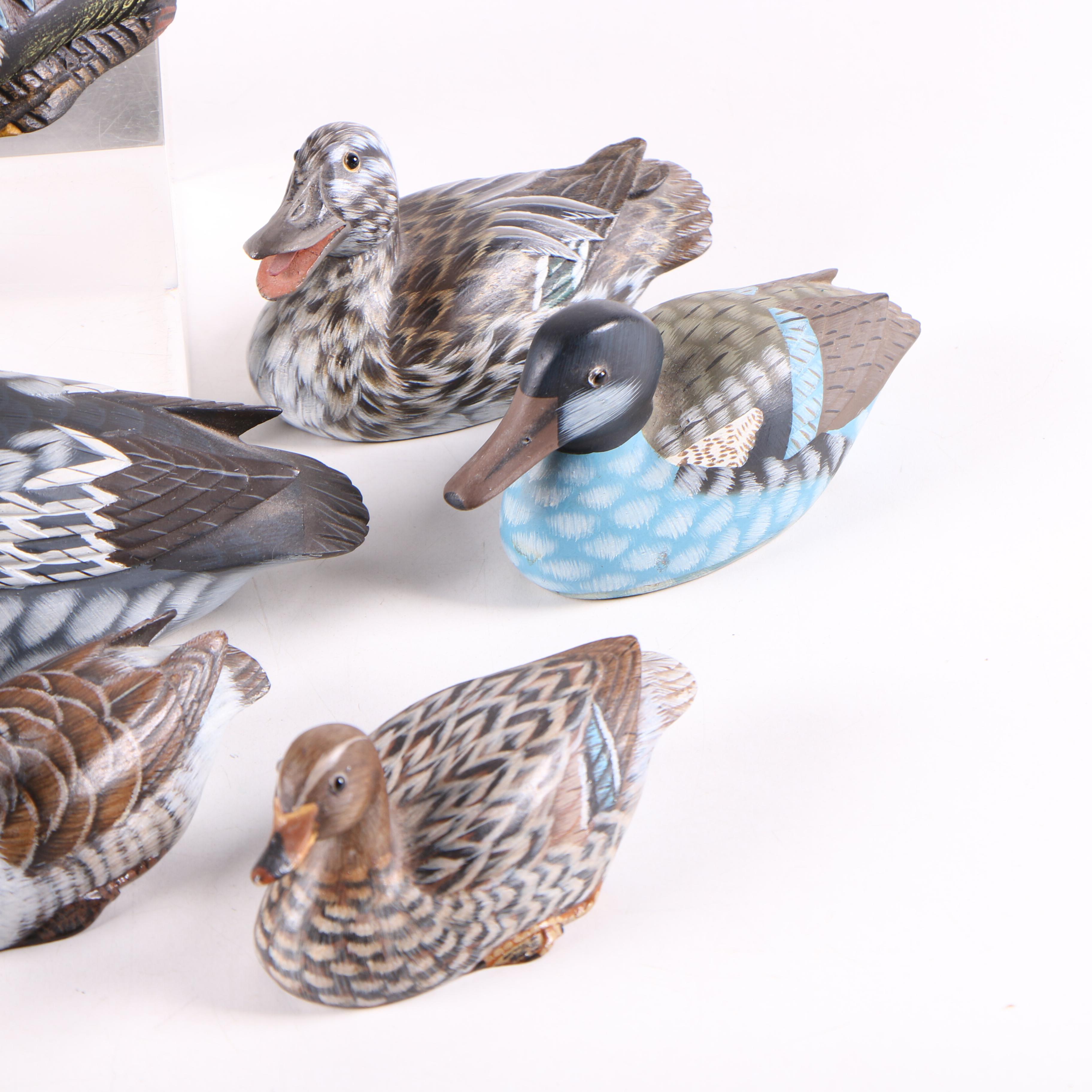 Carved Painted Wooden Ducks of North America Figurals