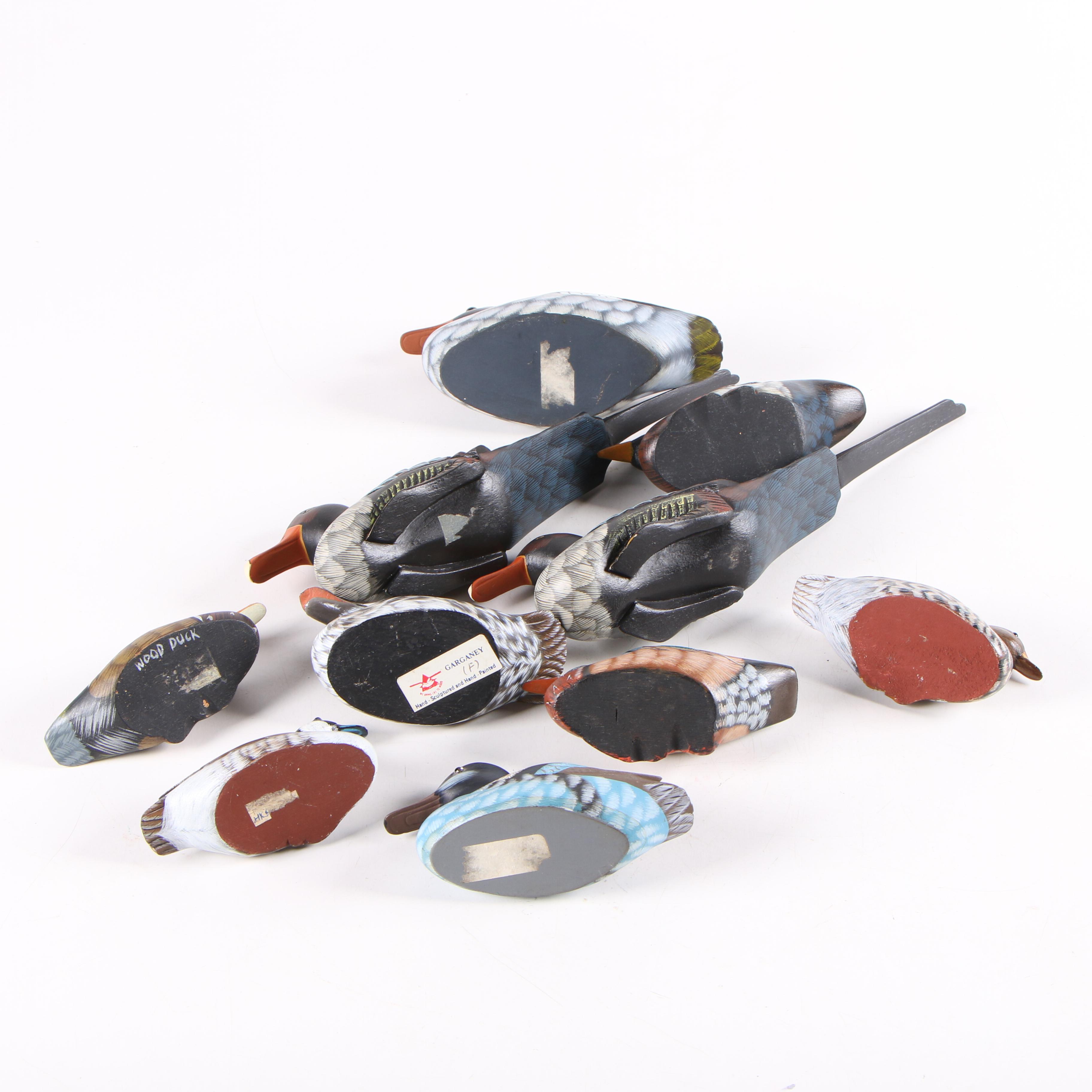 Carved Painted Wooden Ducks of North America Figurals