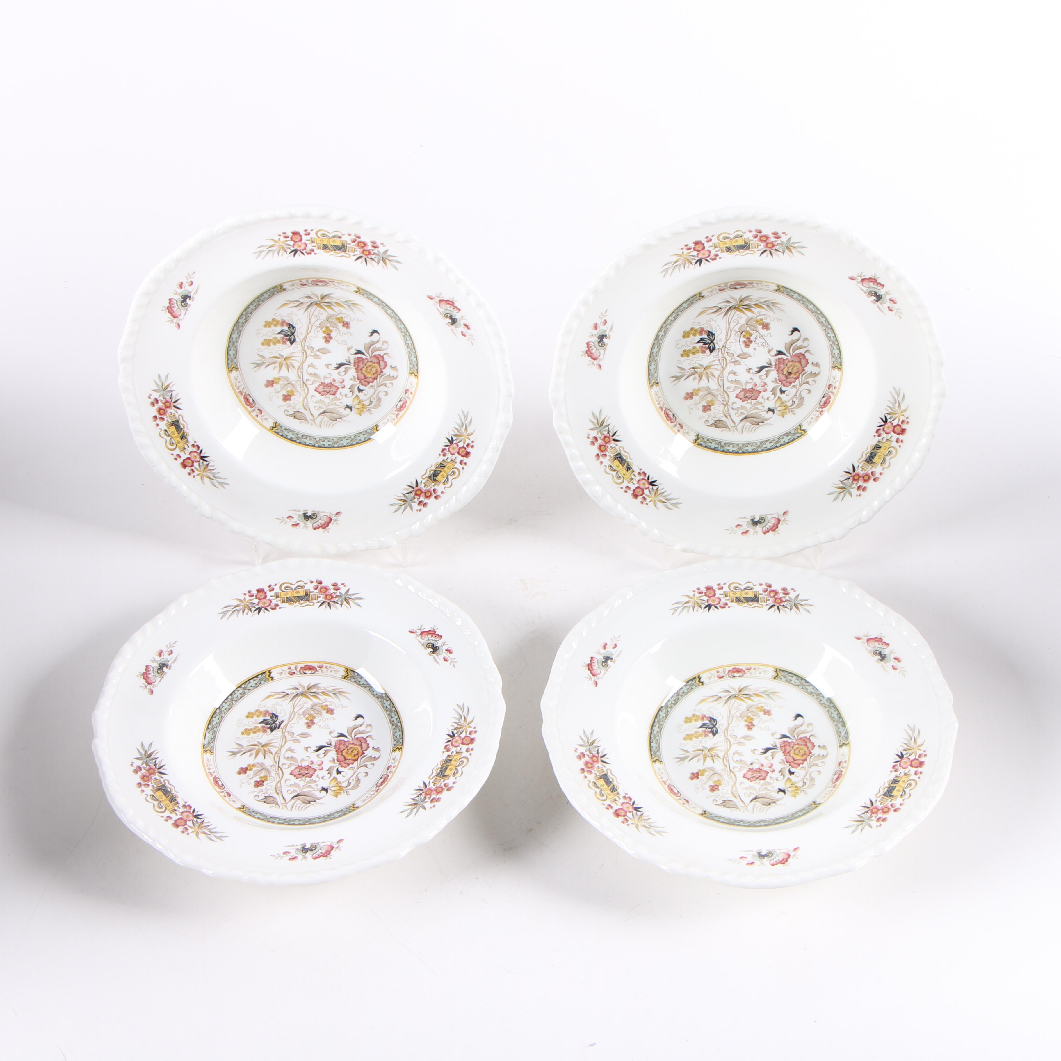 Adams "Jeddo" Ironstone Rim Soup Bowls, Late 20th Century