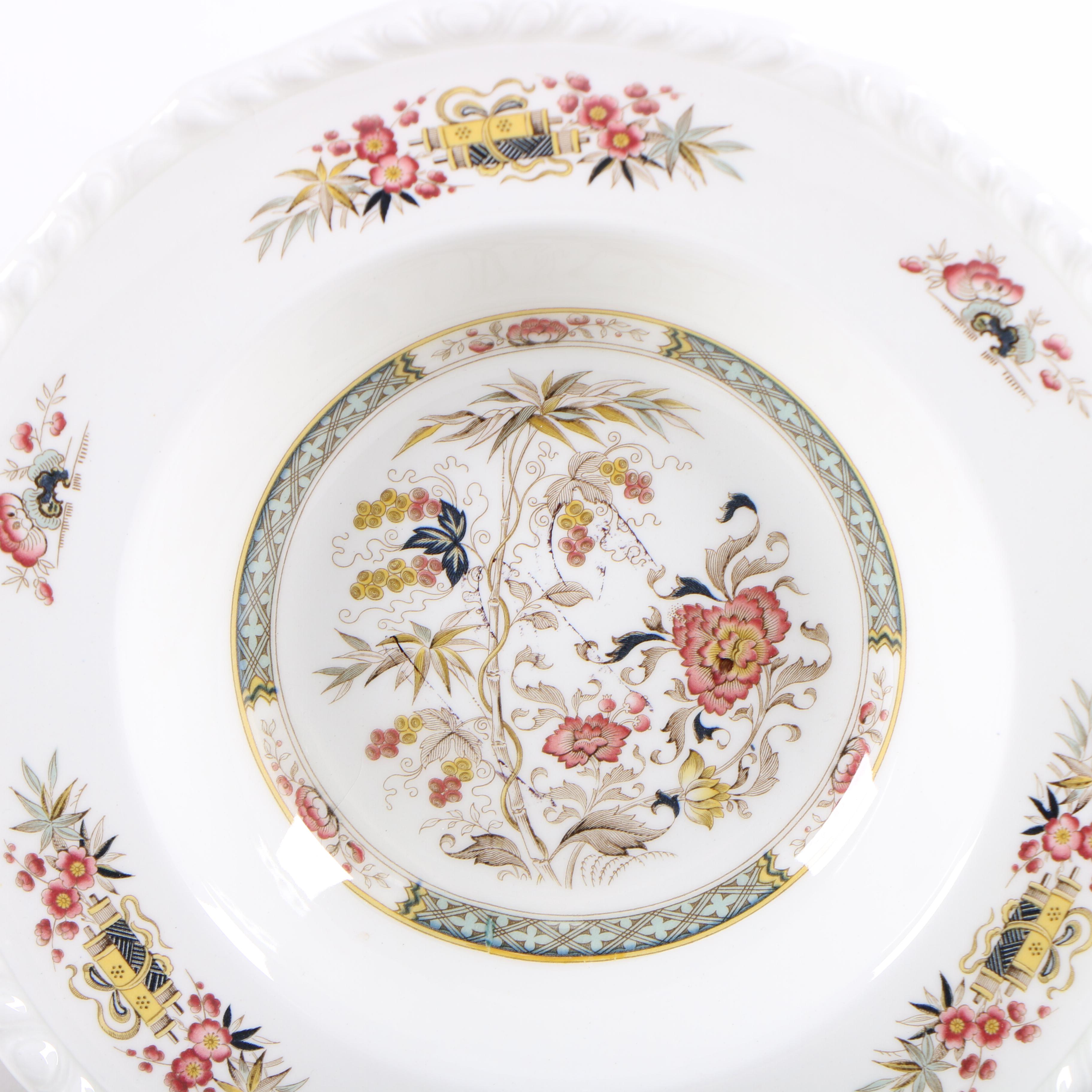 Adams "Jeddo" Ironstone Rim Soup Bowls, Late 20th Century