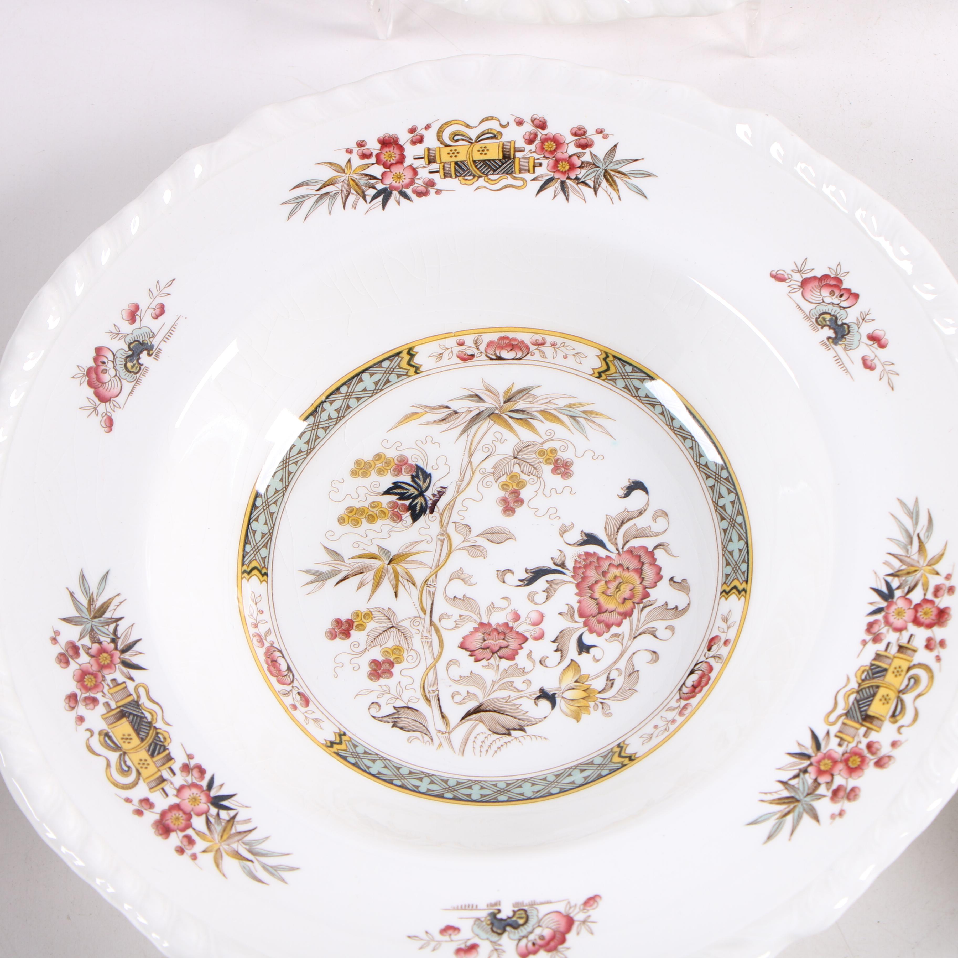 Adams "Jeddo" Ironstone Rim Soup Bowls, Late 20th Century