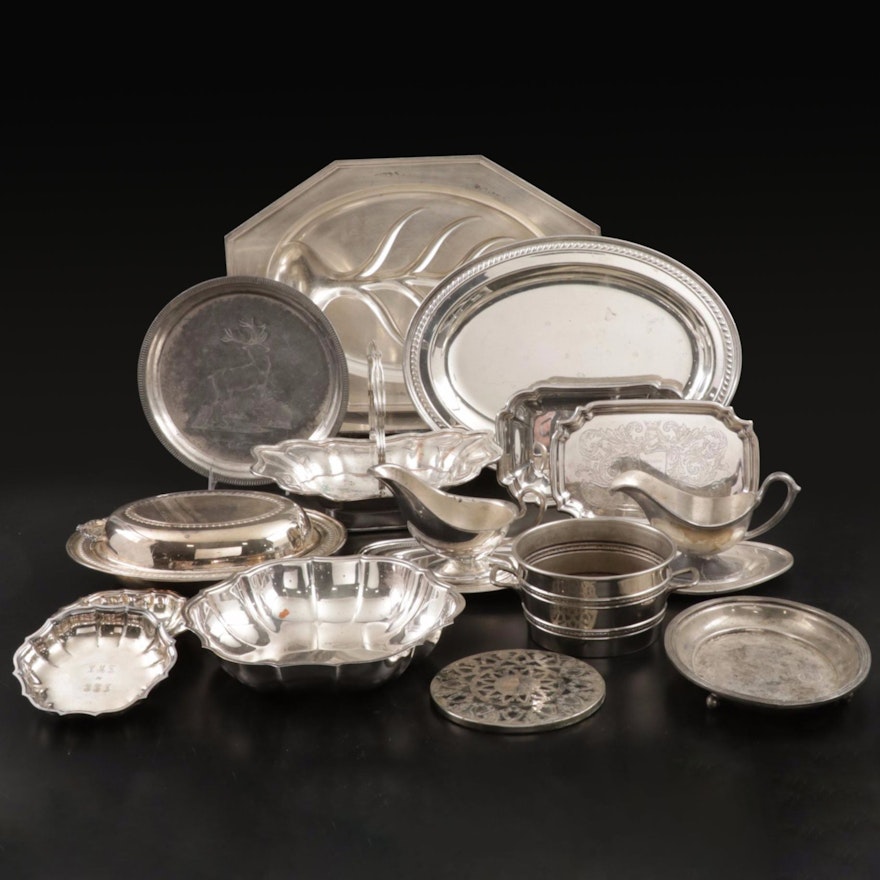 Reed & Barton, Wilcox, and Other Silver Plate Serveware, Early to Mid-20th C.