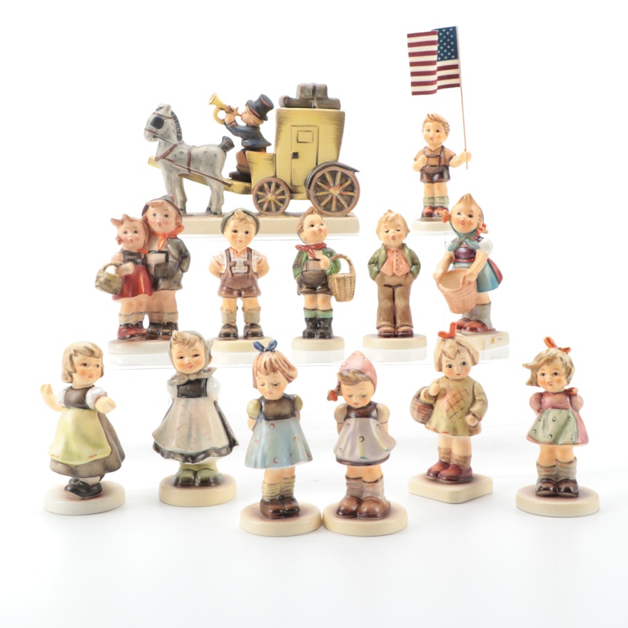 Goebel Hummel Porcelain Figurines Including "Free Spirit" and "Little Helper"