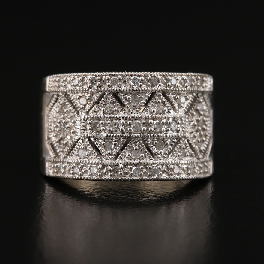 10K Diamond Band with Milgrain Detail